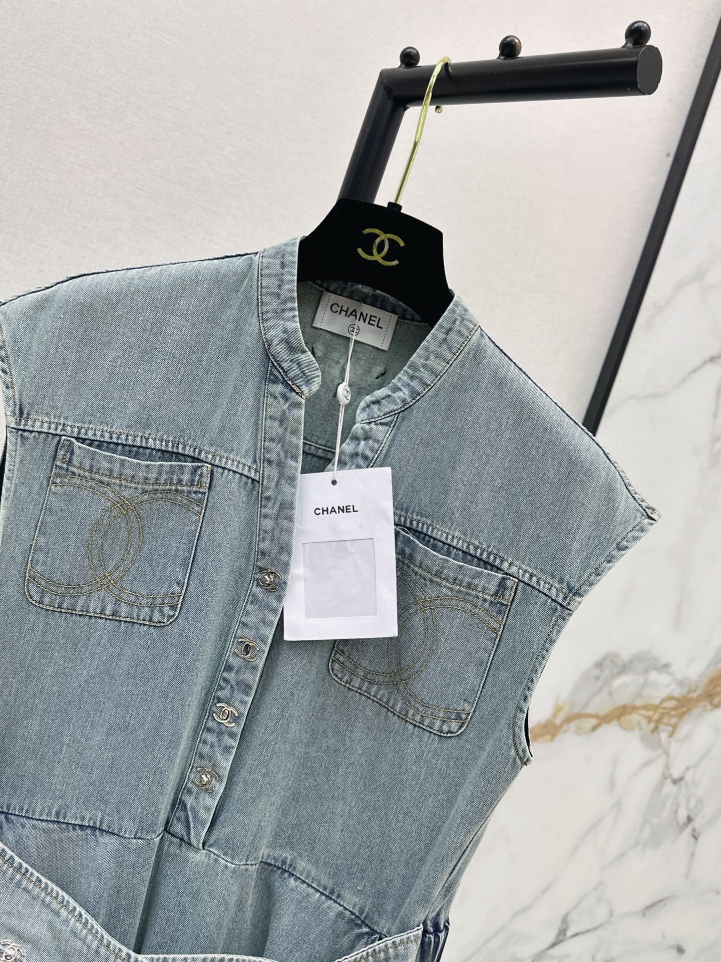 Chan 26ss sleeveless denim dress