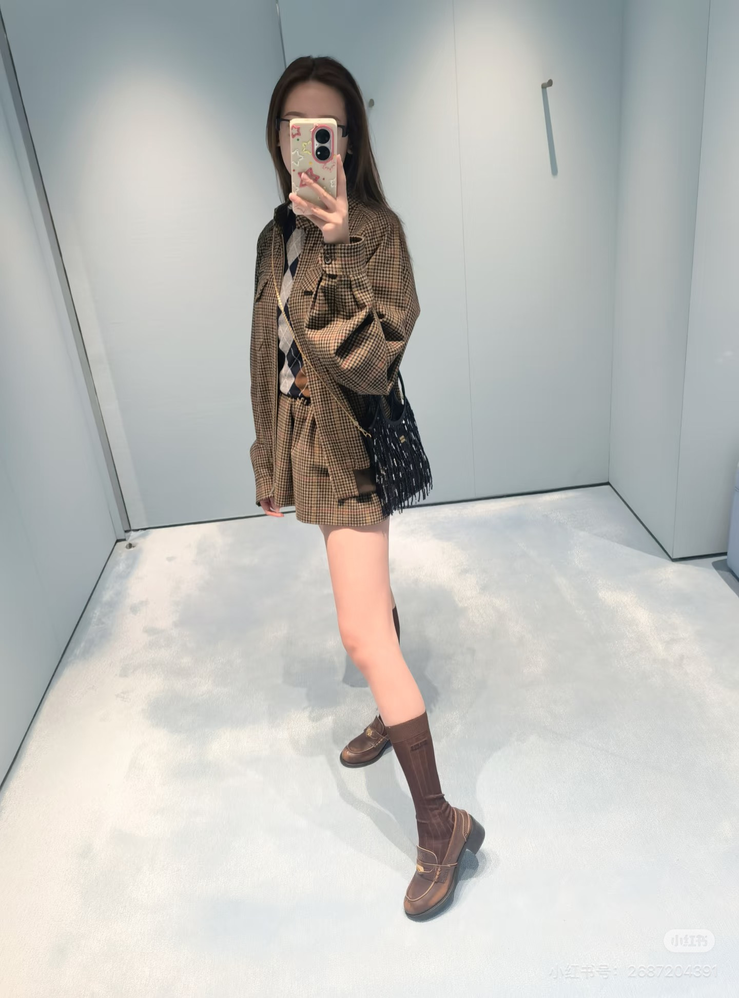 Miu 26ss check jacket