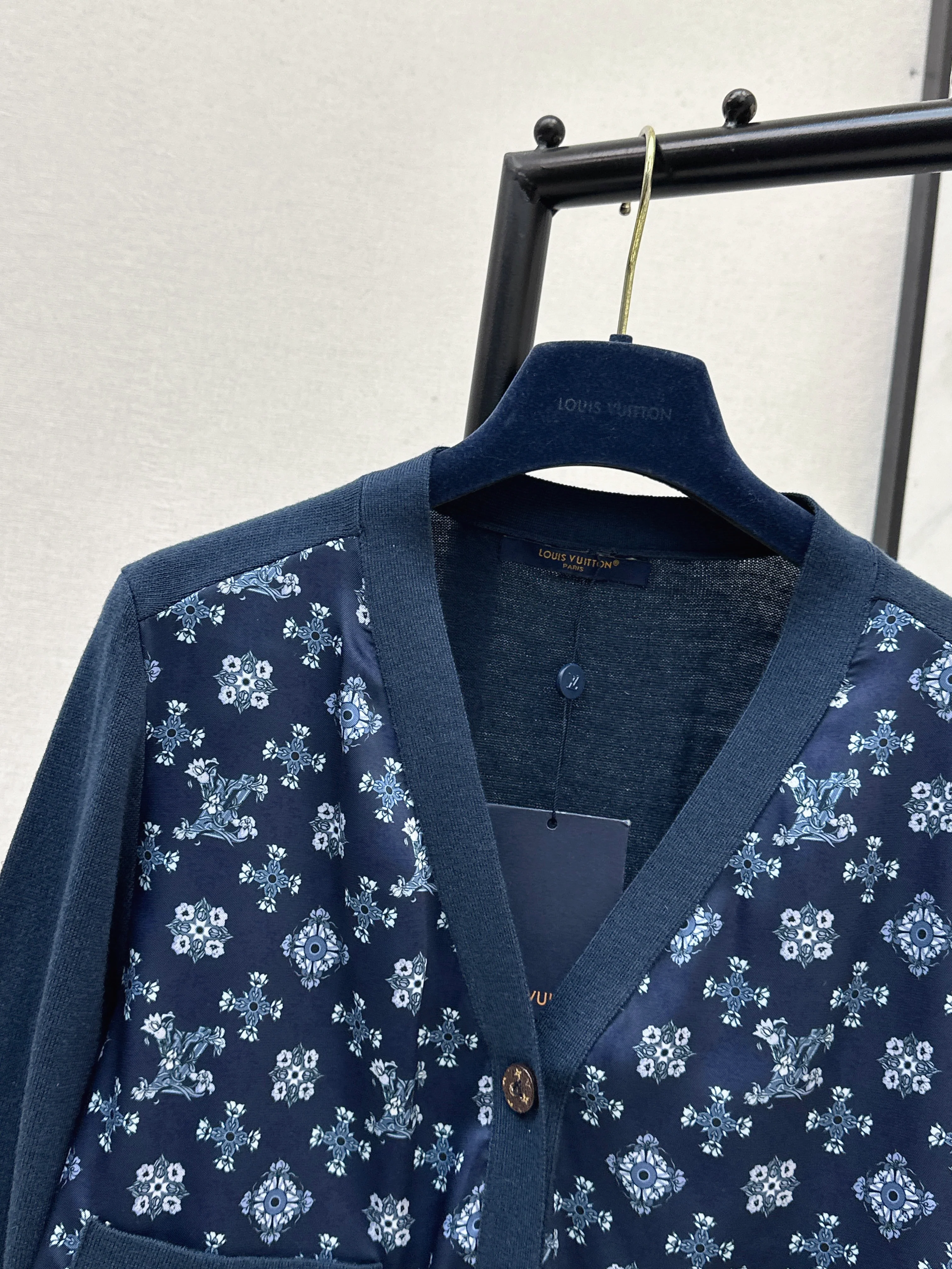 Louis 26ss print contract knit sweater