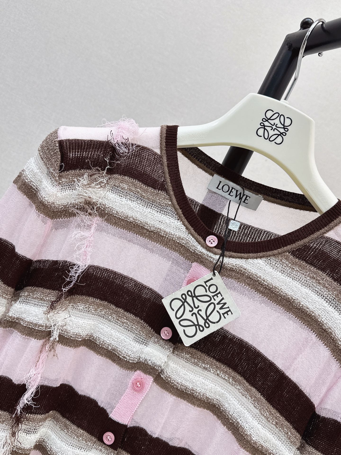 Loe 26ss stripe knit cardigan