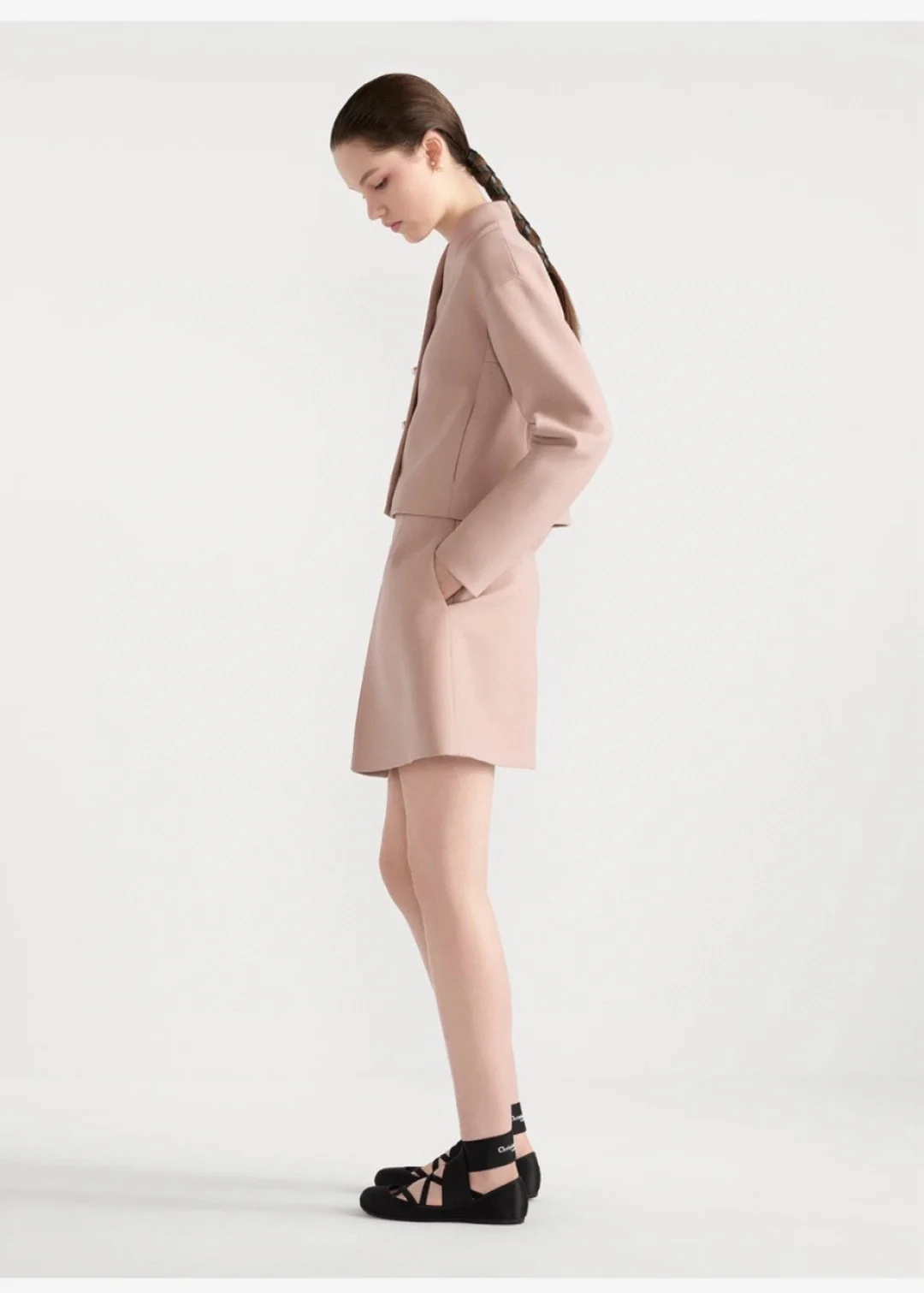 CD 25fw elegant jacket skirt set