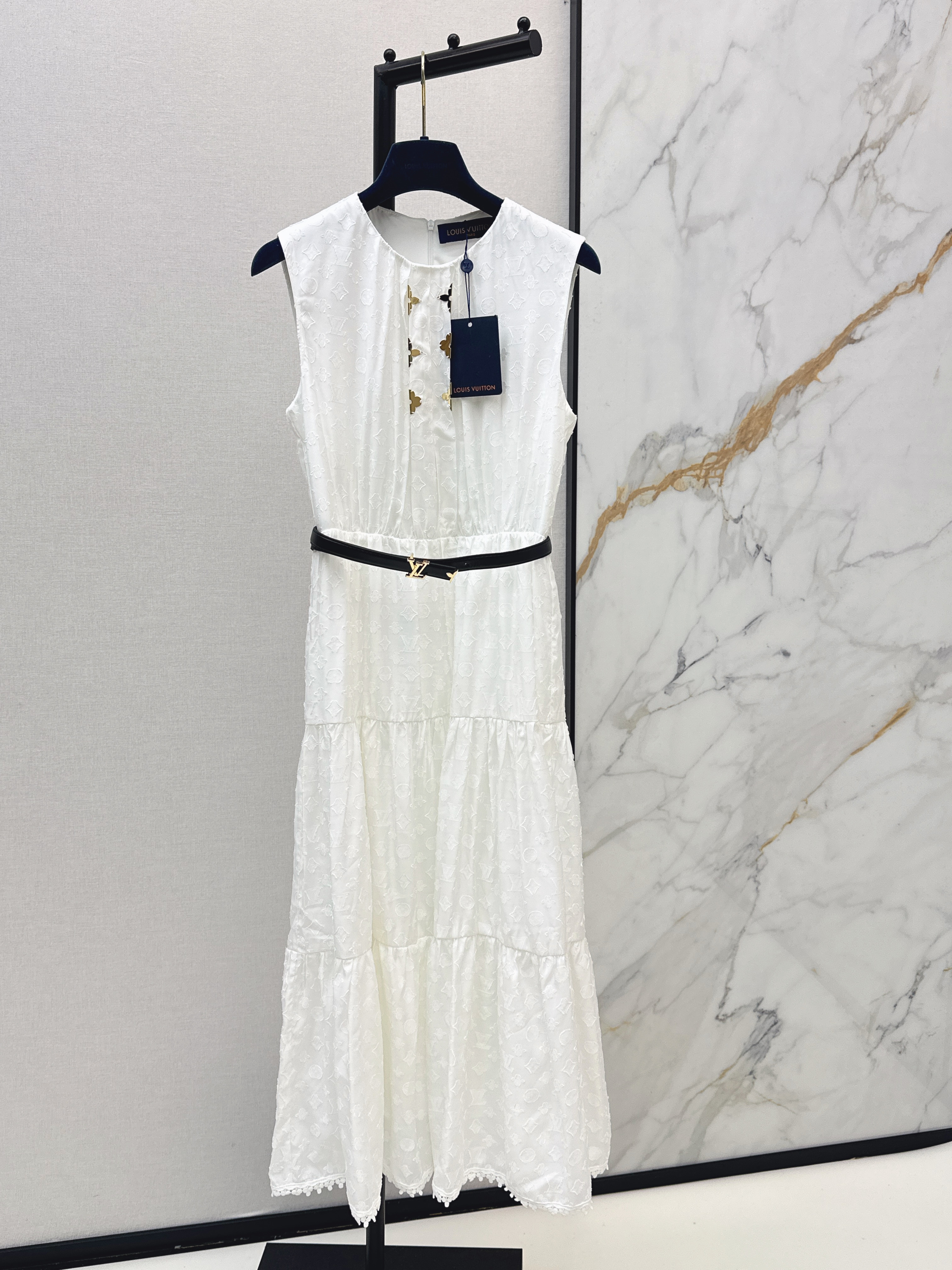 Loui 26ss jacquard sleeveless dress