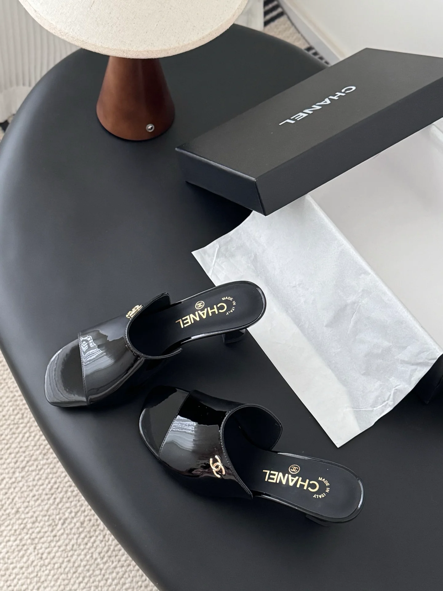 Chan 25fw kitten slides sandals