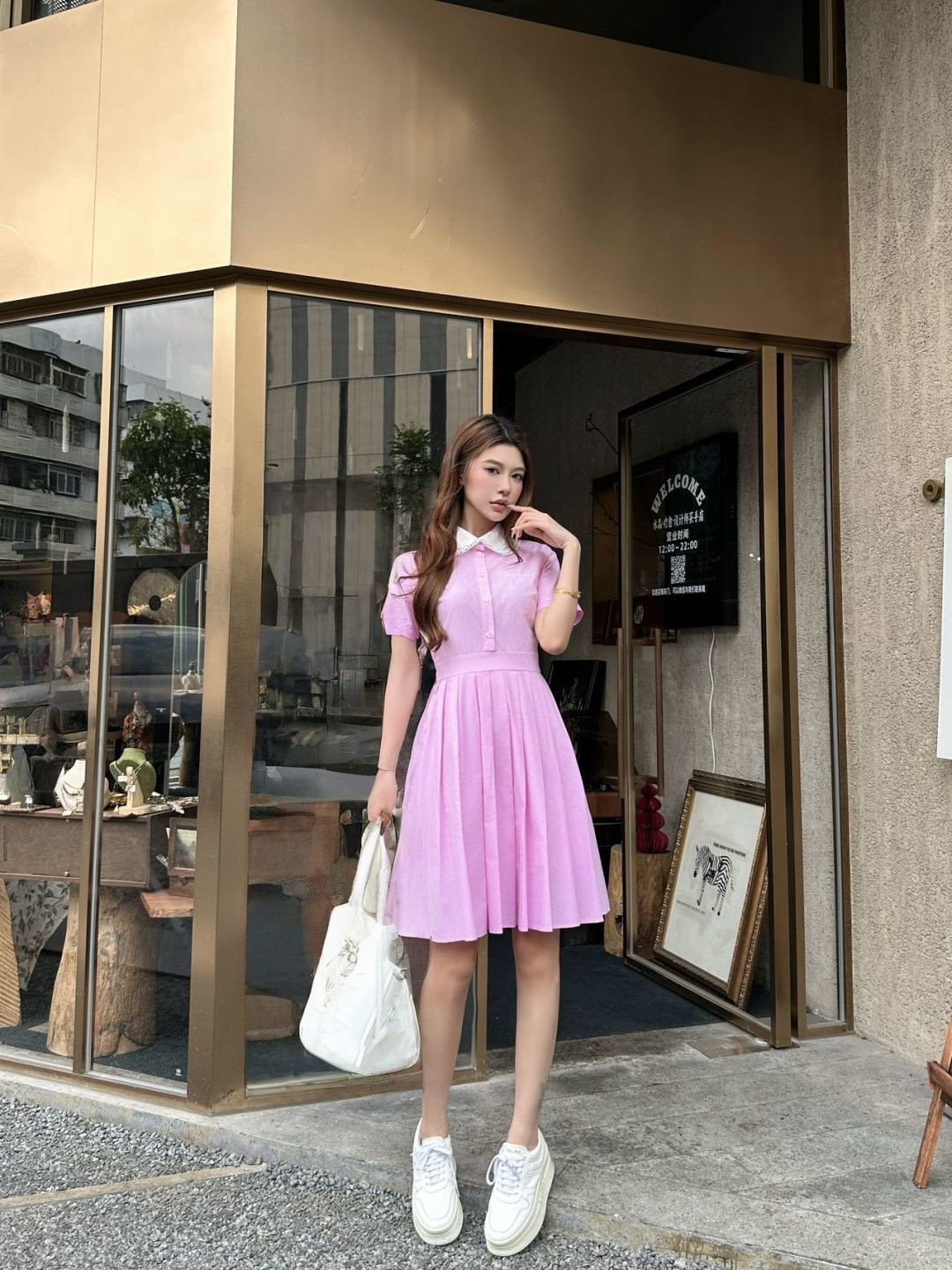 Miu 26ss peter pan collar dress