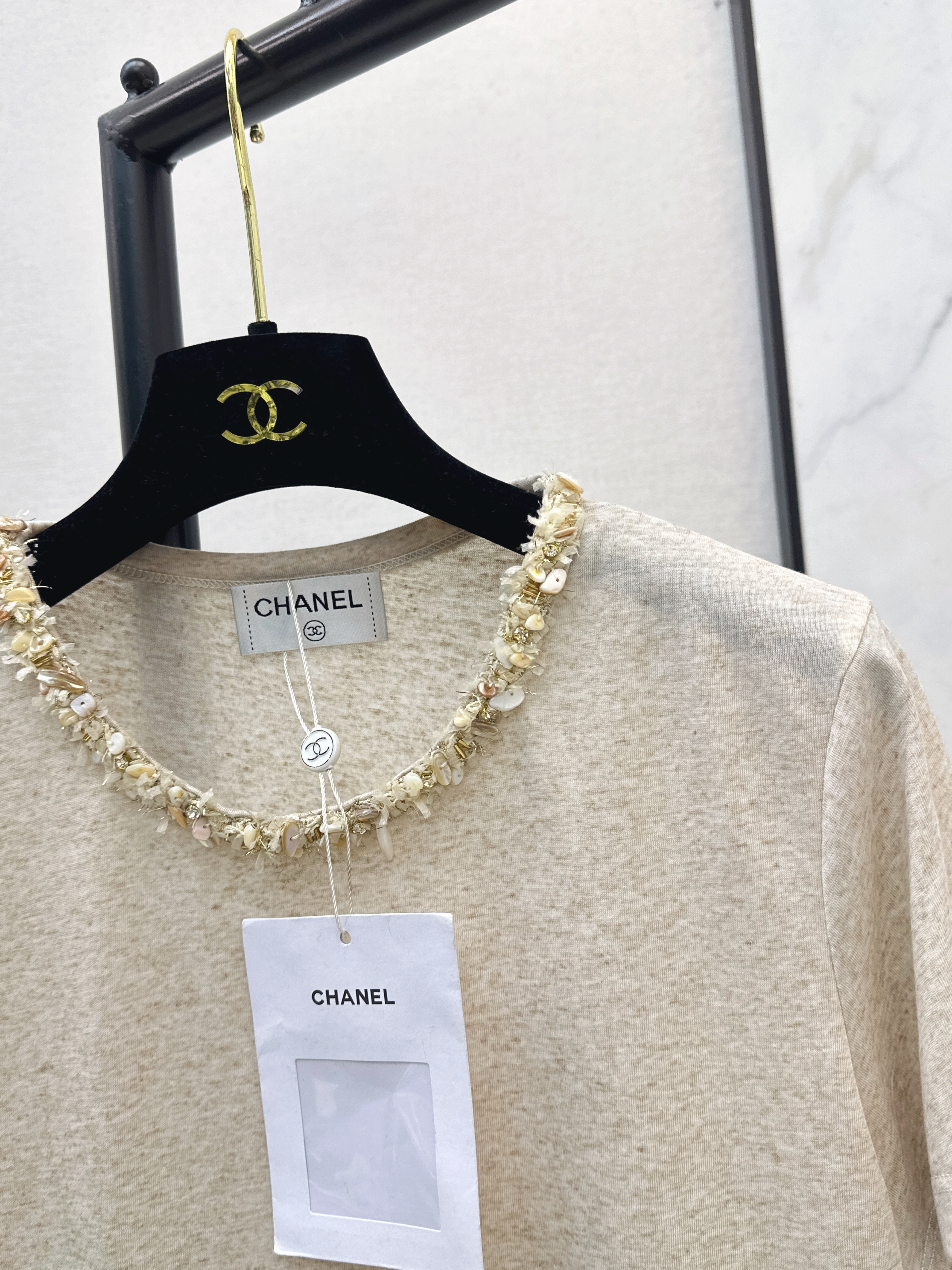 Chan 26ss rhinestone t-shirts