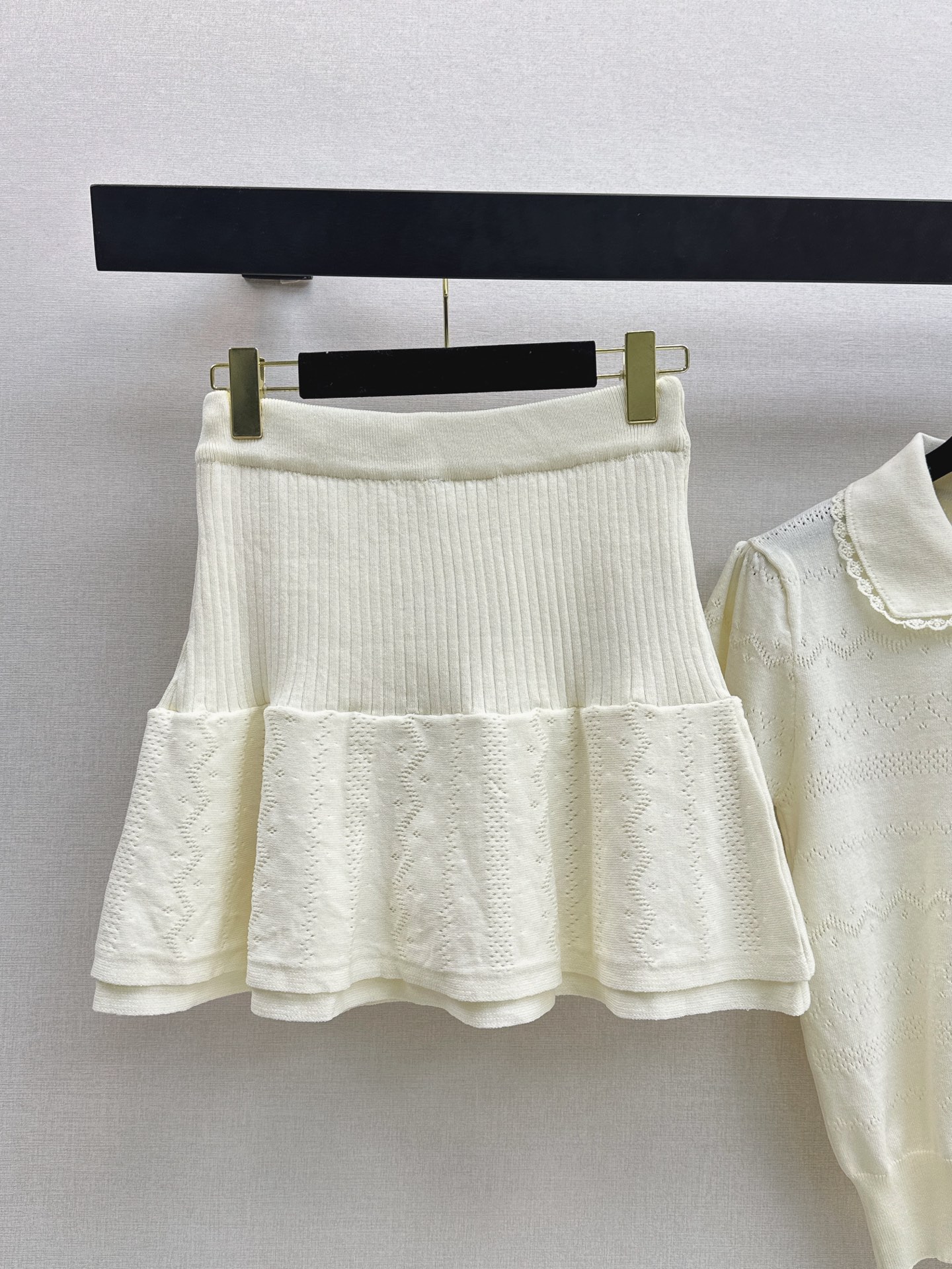 Chan 26ss knit top skirt set