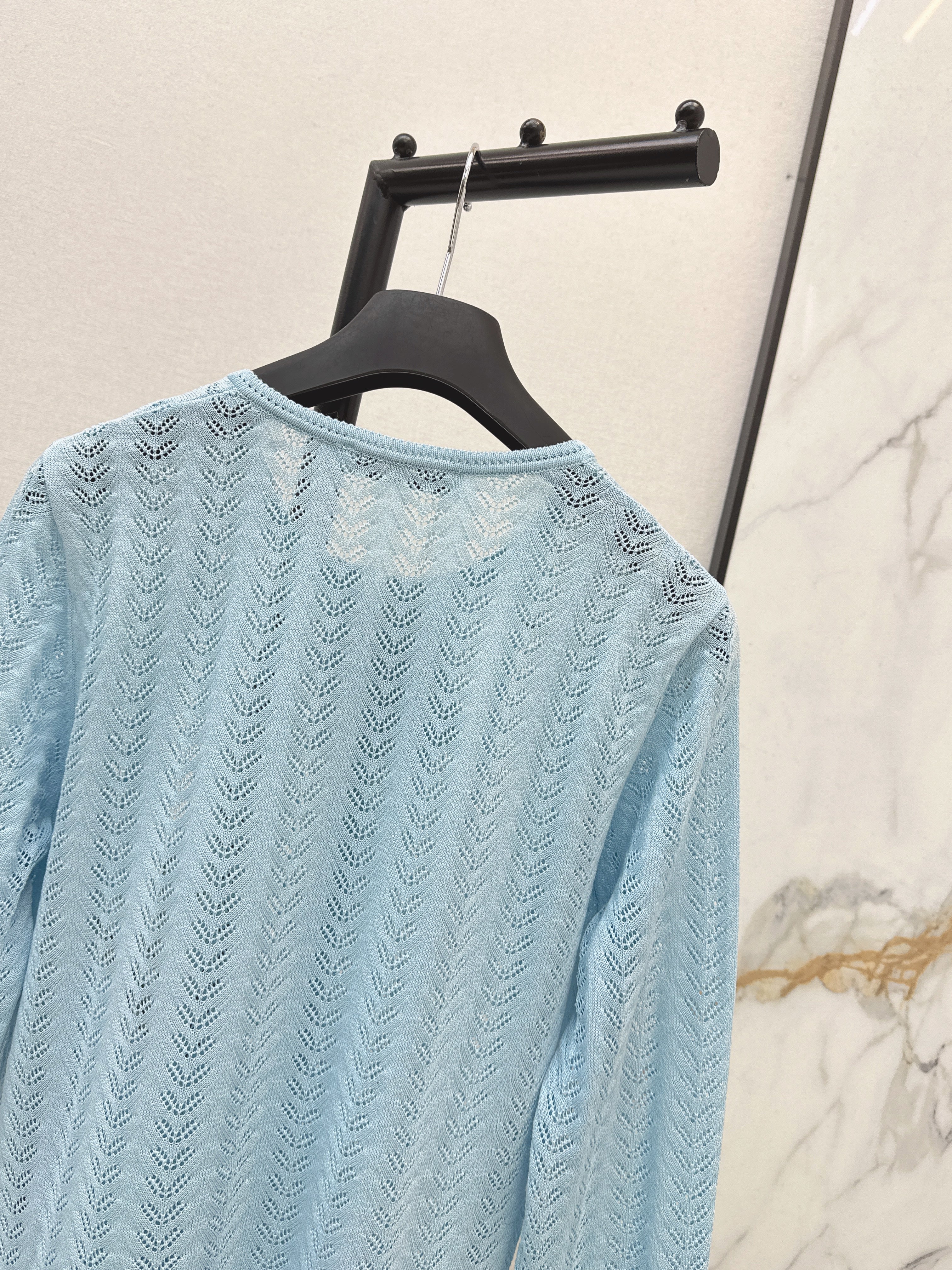 CD 26ss hollow knitted cardigan
