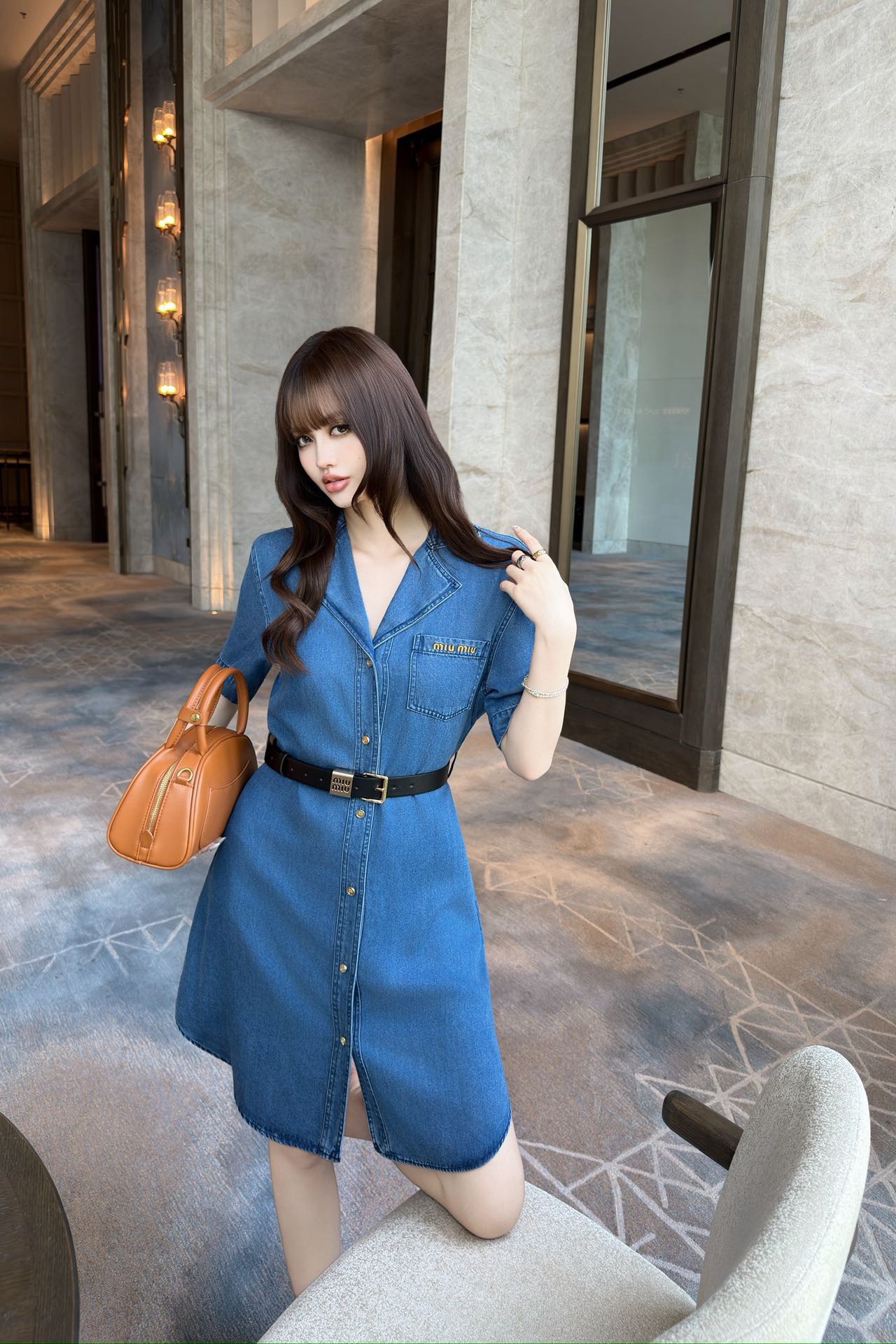 Miu 26ss belted dress
