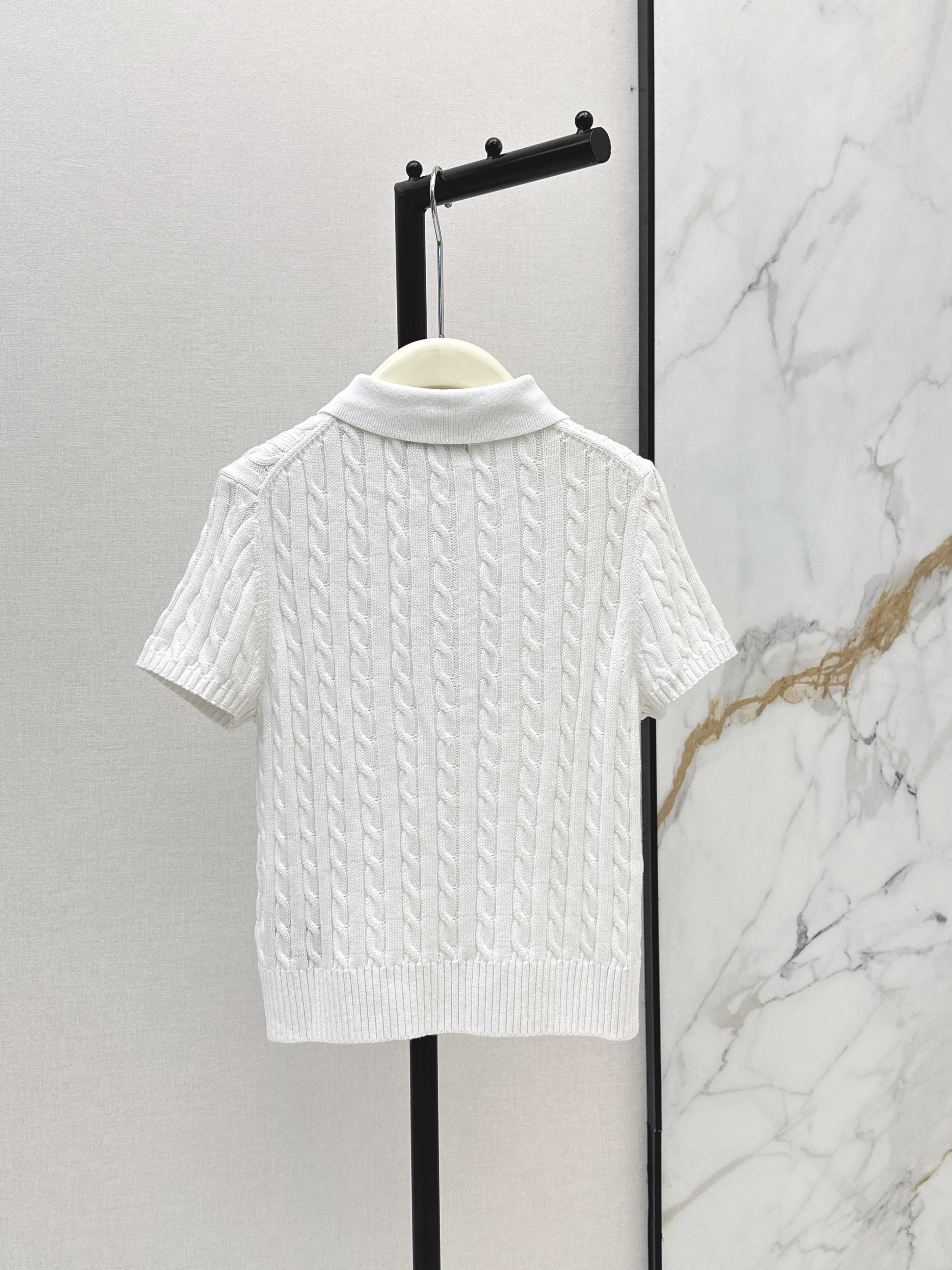 Ralp 26ss cable polo knit top