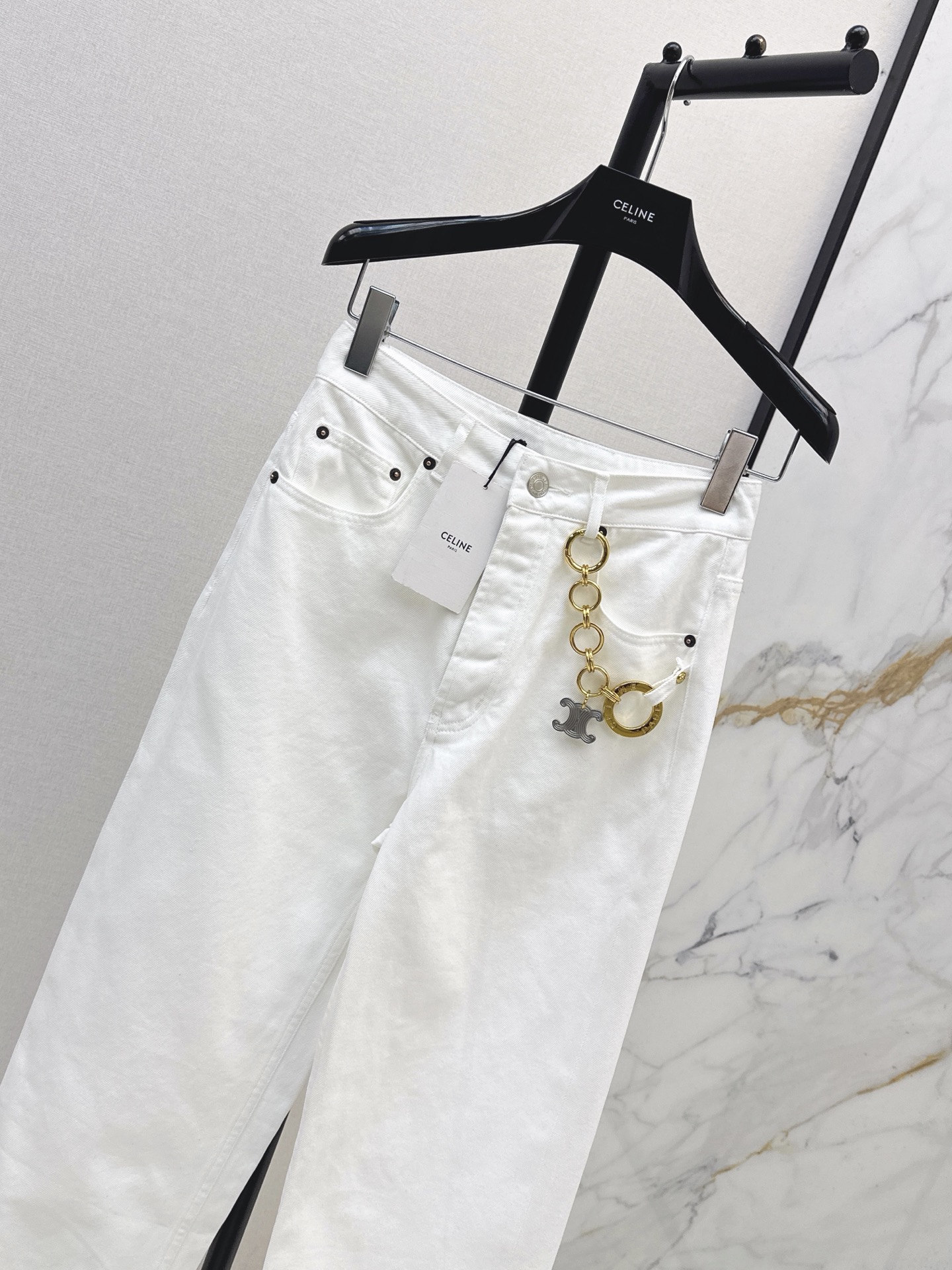 Celi 26ss metal pendant jeans