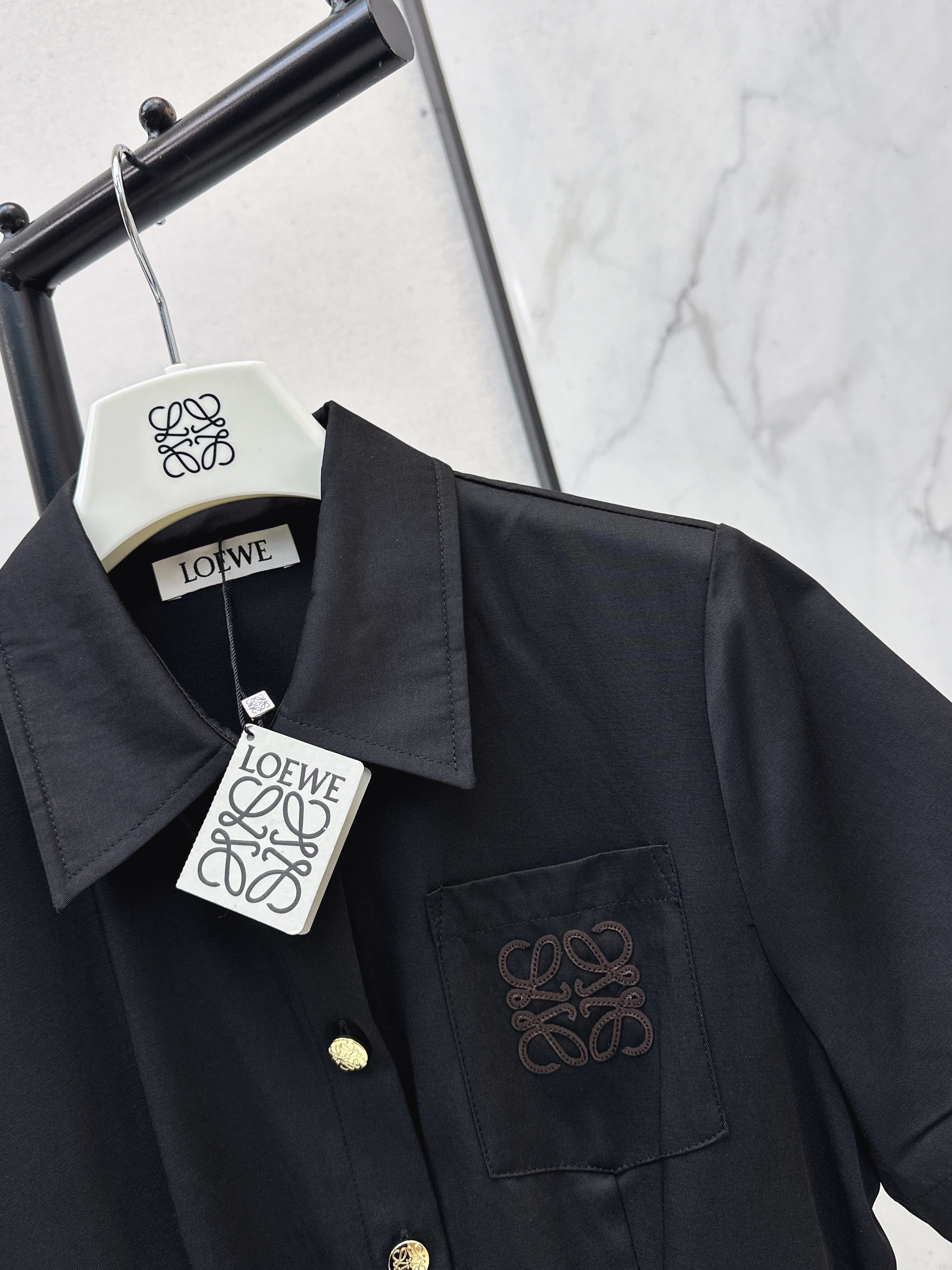 Loe 26ss logo embroidery dress