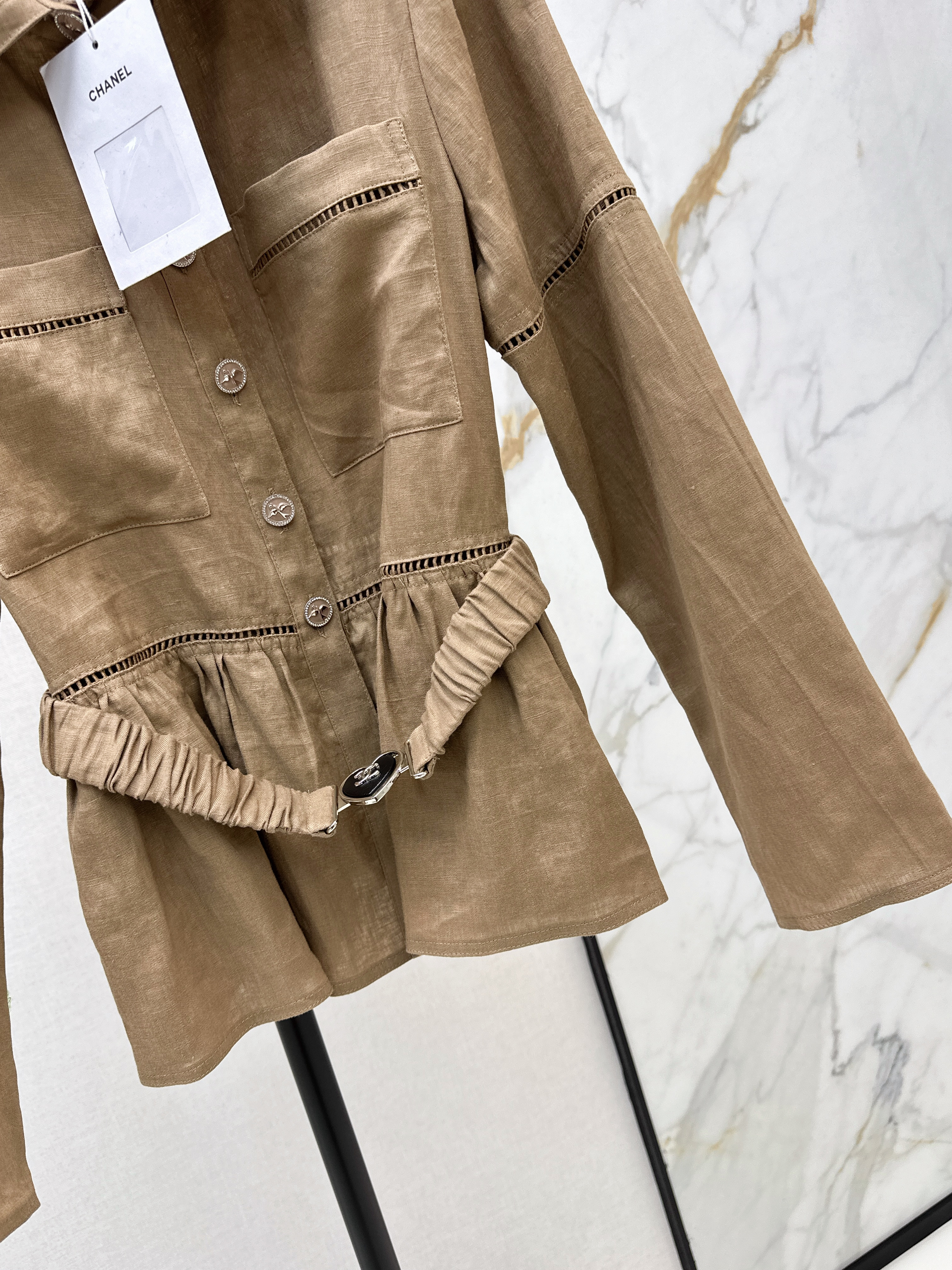 Chan 26ss belted shirt