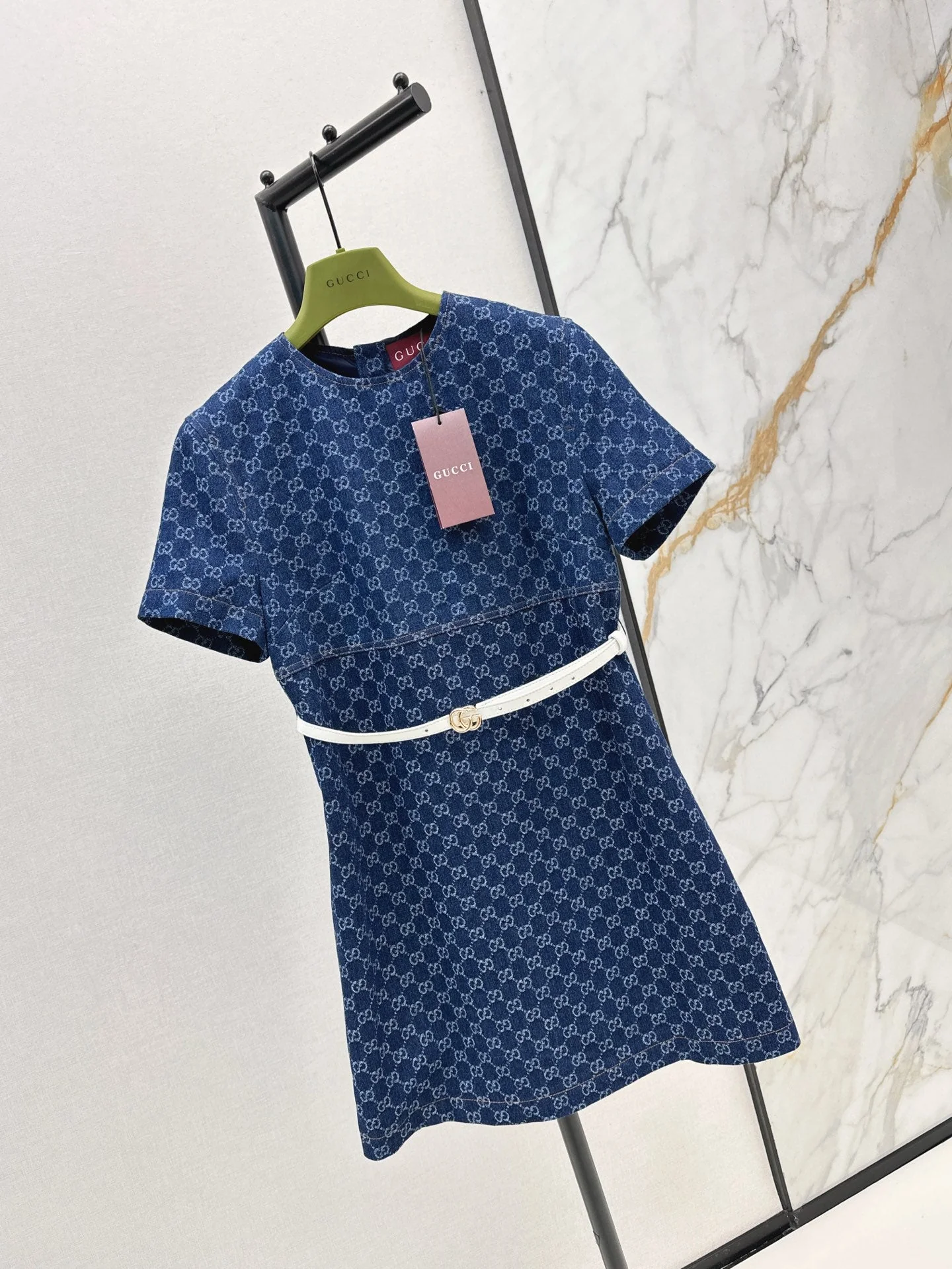 Guc  denim jacquard dress