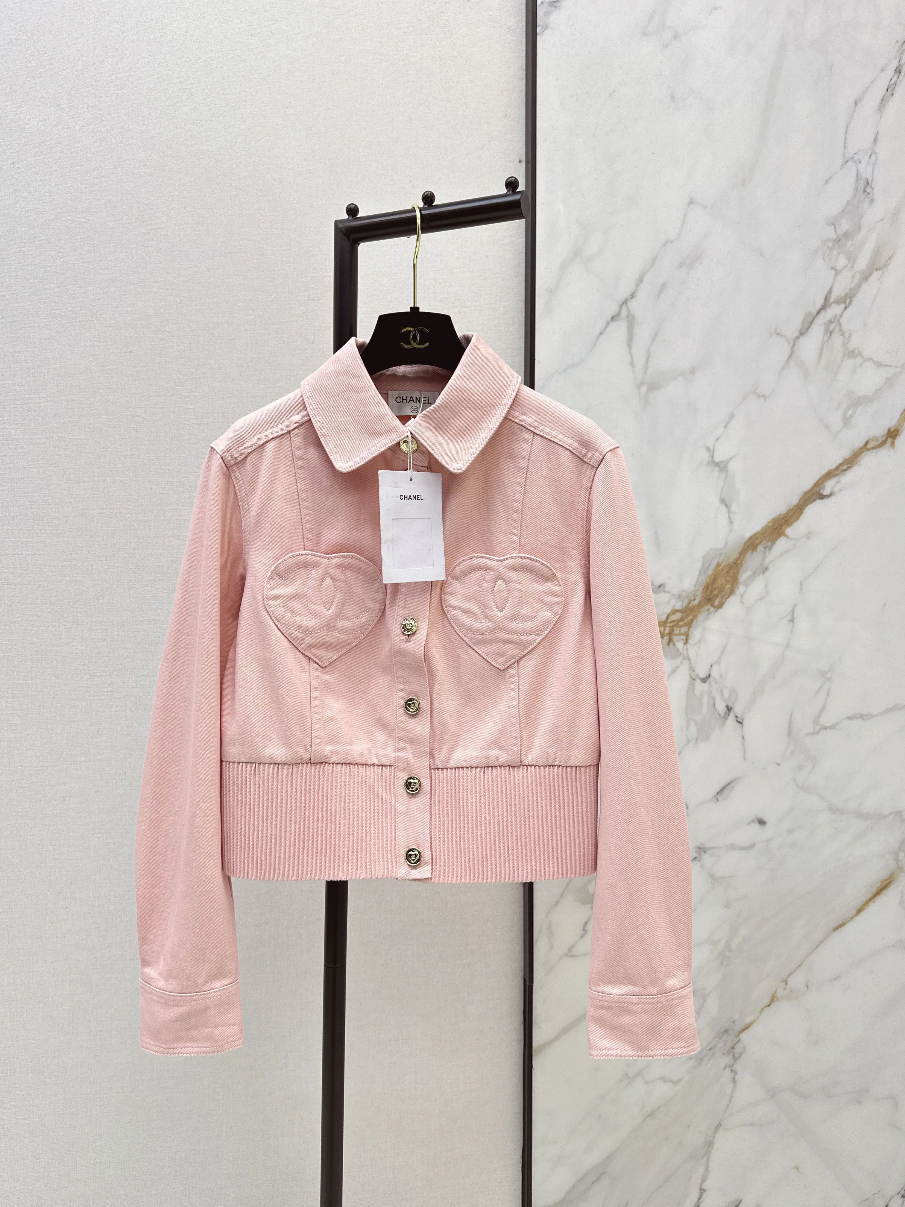 Chan 26ss heart denim jacket