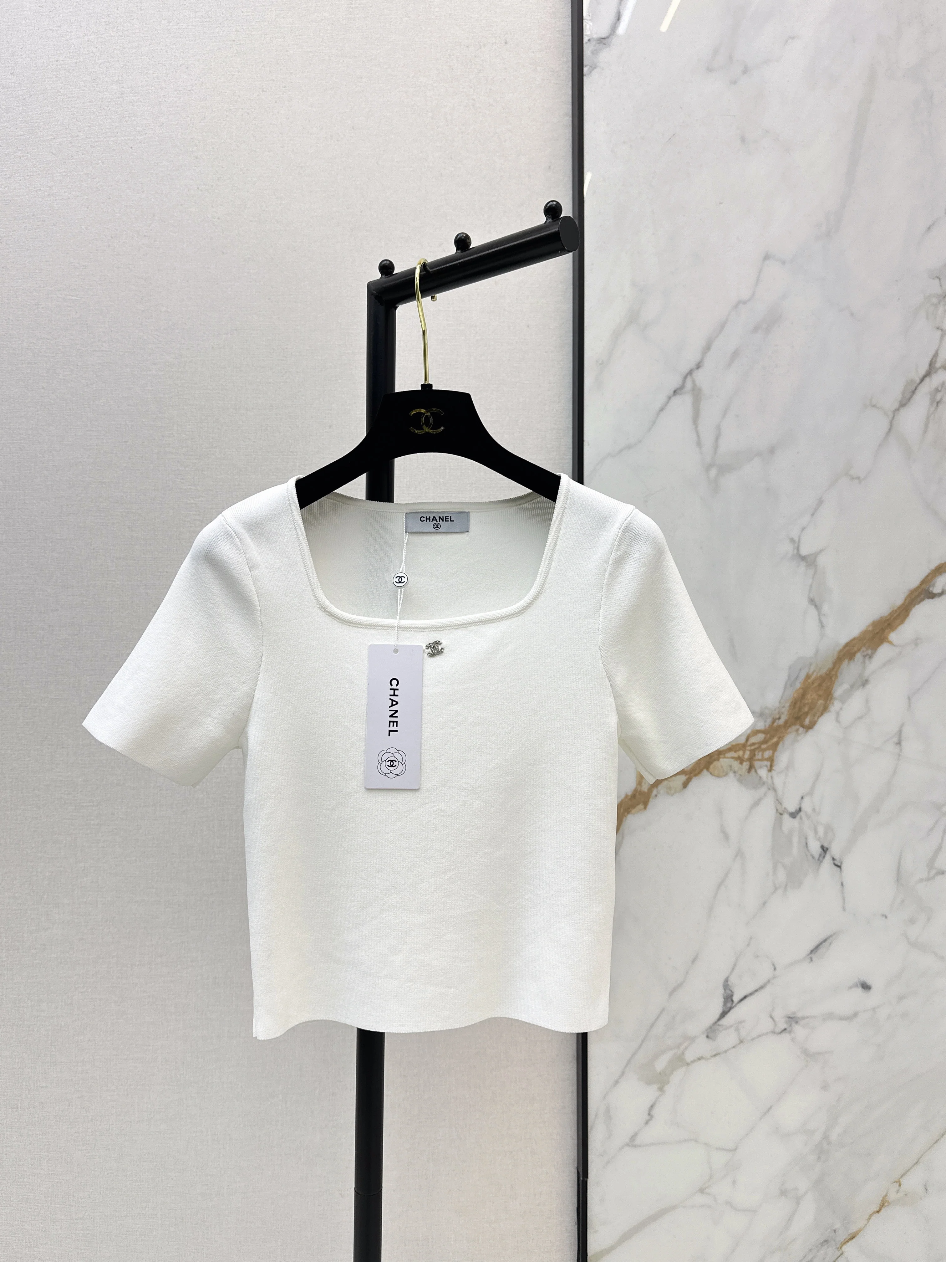 Chan 26ss square collar knitwear