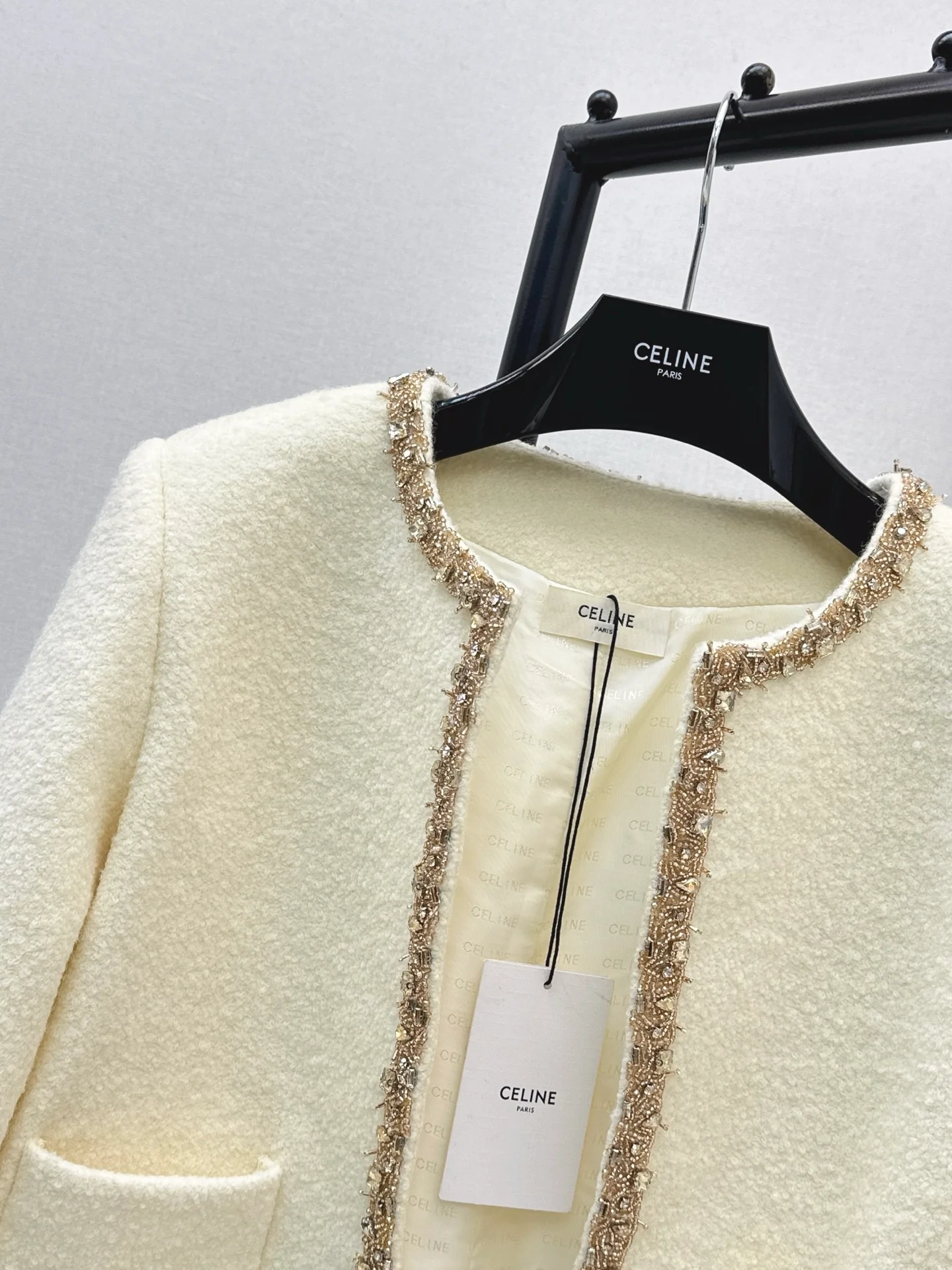 Celi 25fw beading woven jacket