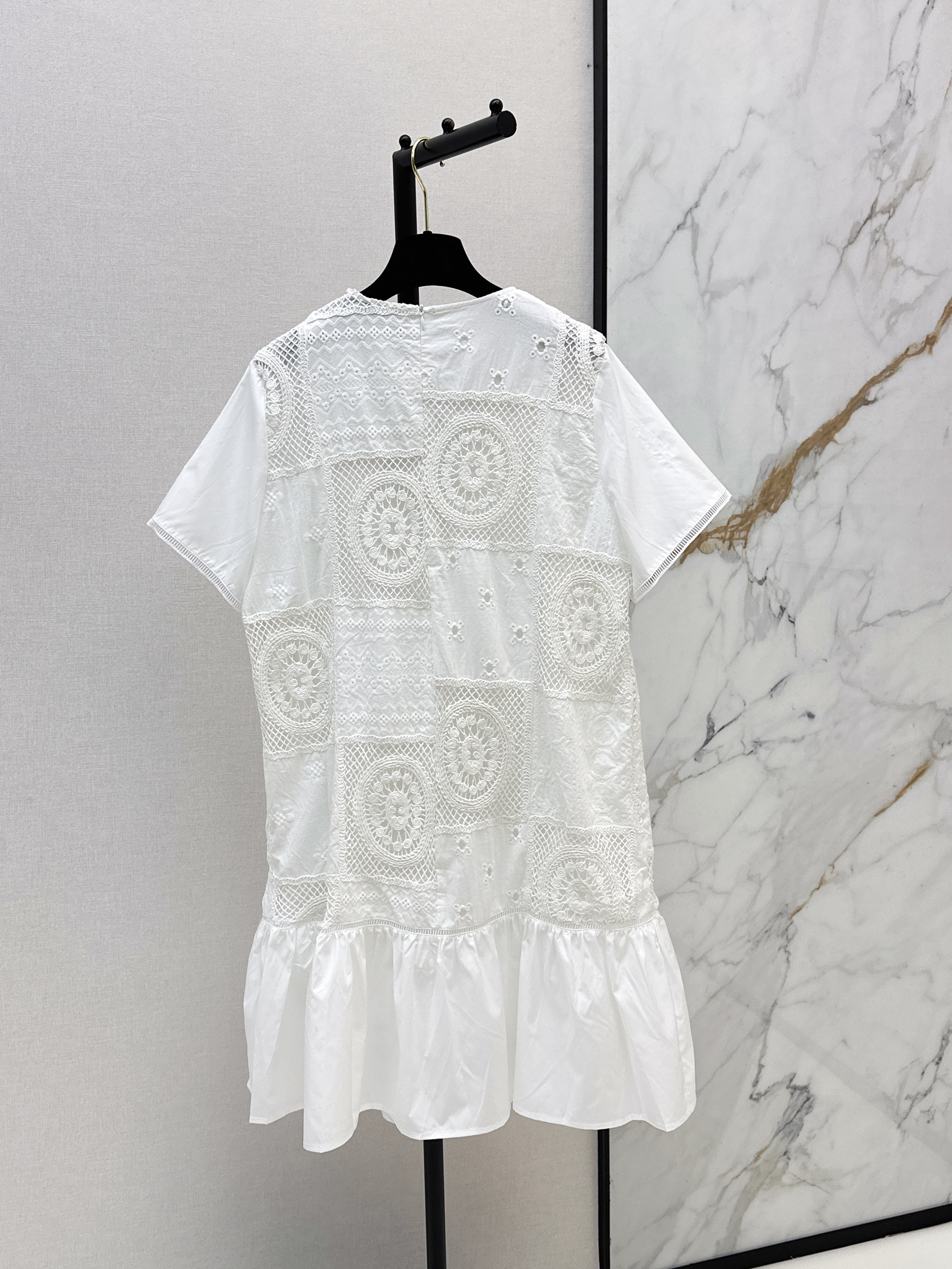 Chan 26ss hollow crochet dress
