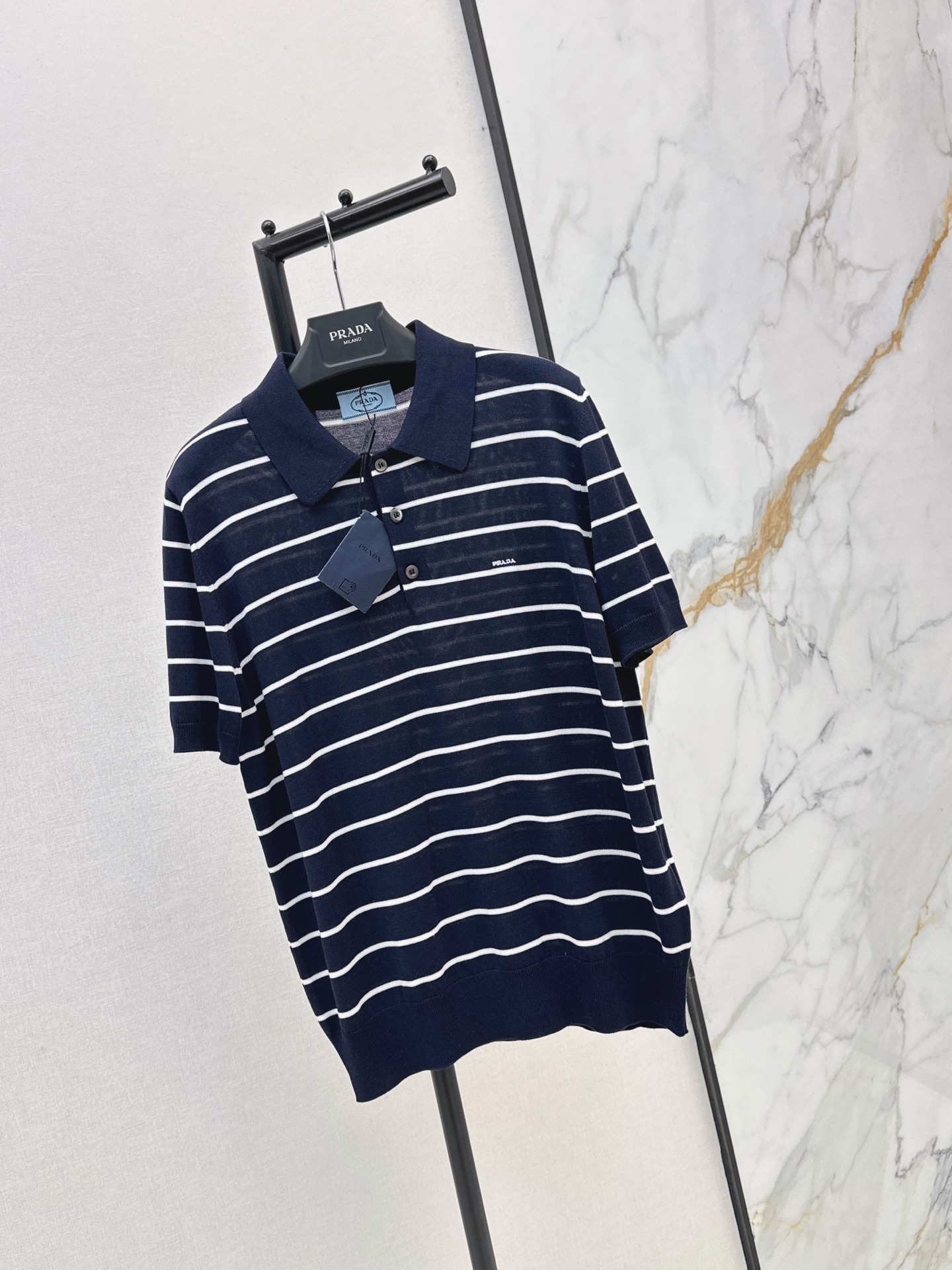 Pra 26ss stripe polo shirt