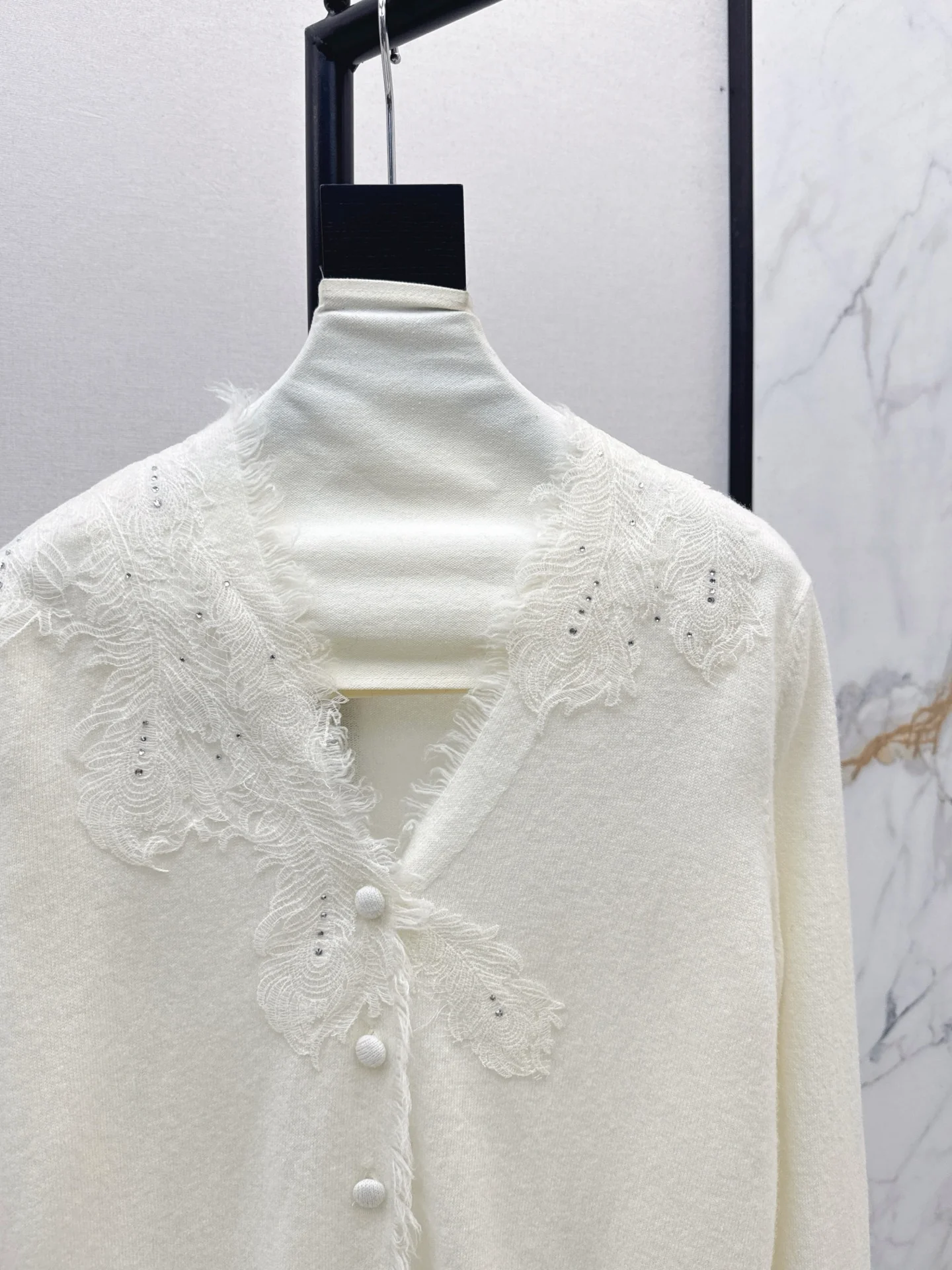 Es 25fw rhinestone cardigan