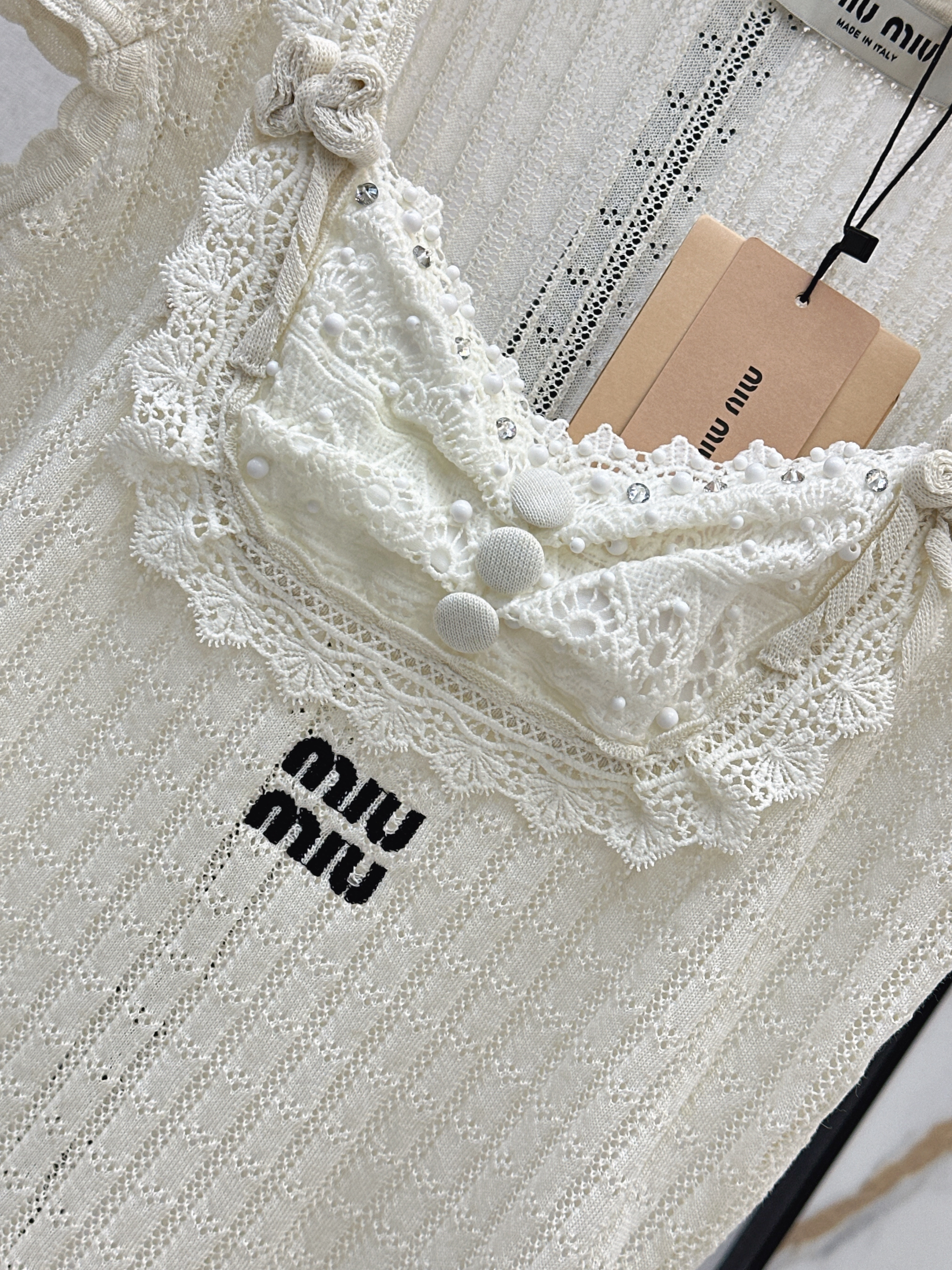 Miu 26SS Lace Knit Top