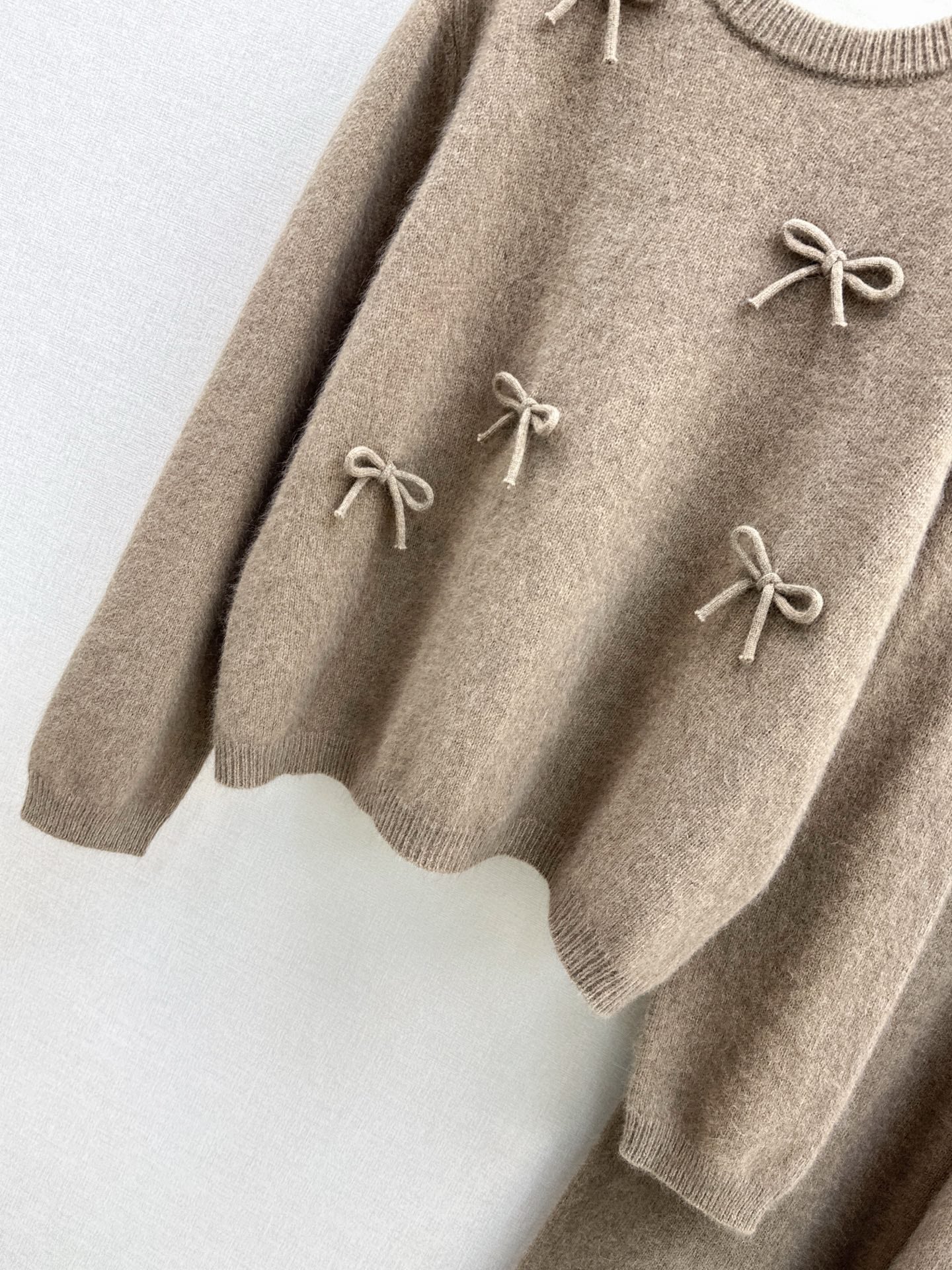 Miu 25fw knit bow sweater+pants outfit sets