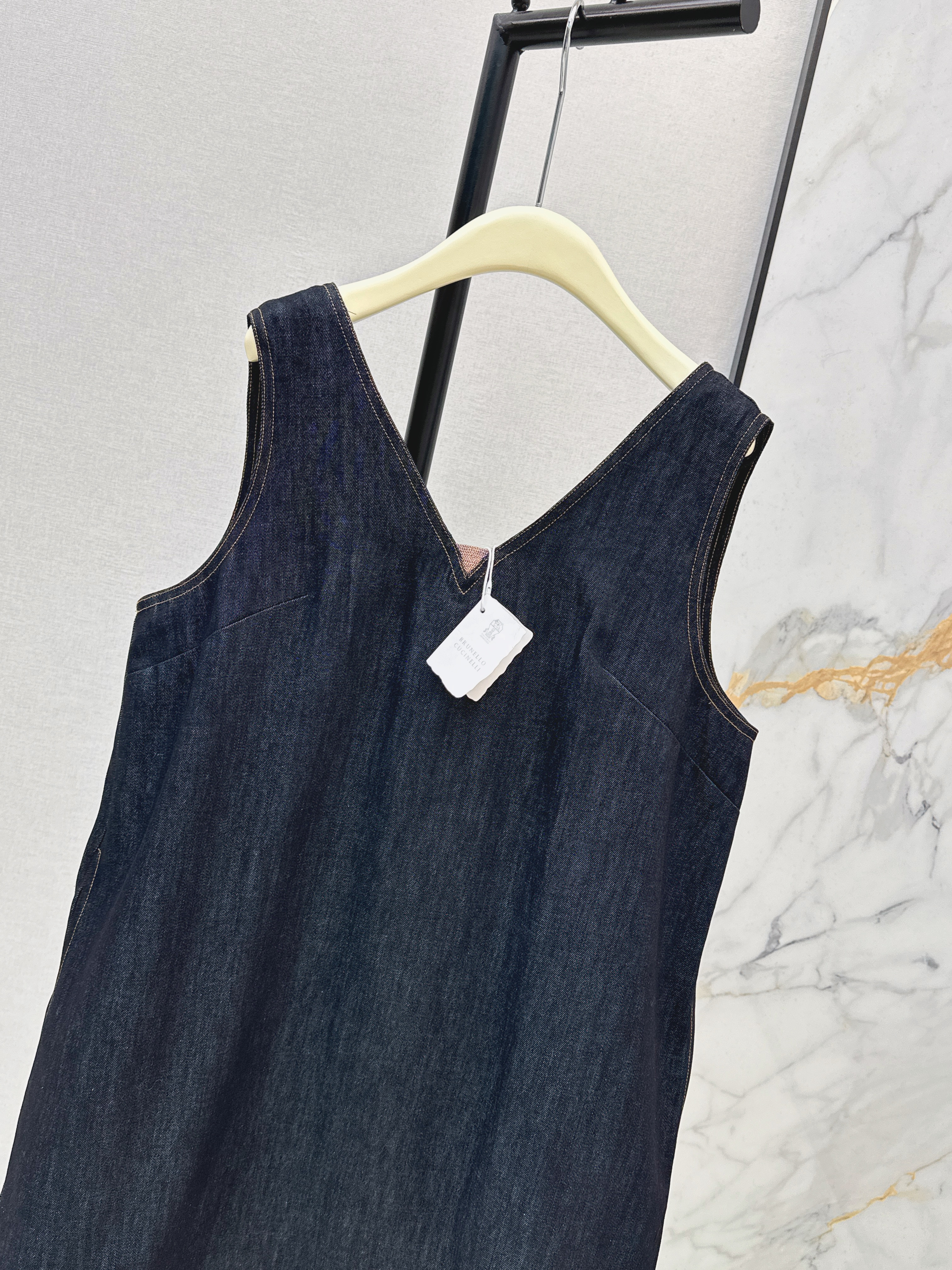 Brun 26ss denim vest dress