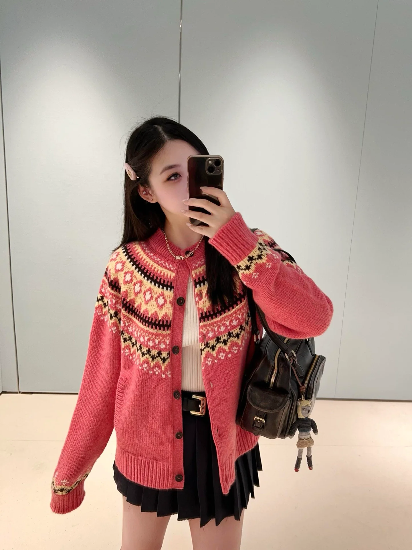 Miu 26ss jacquard cardigan