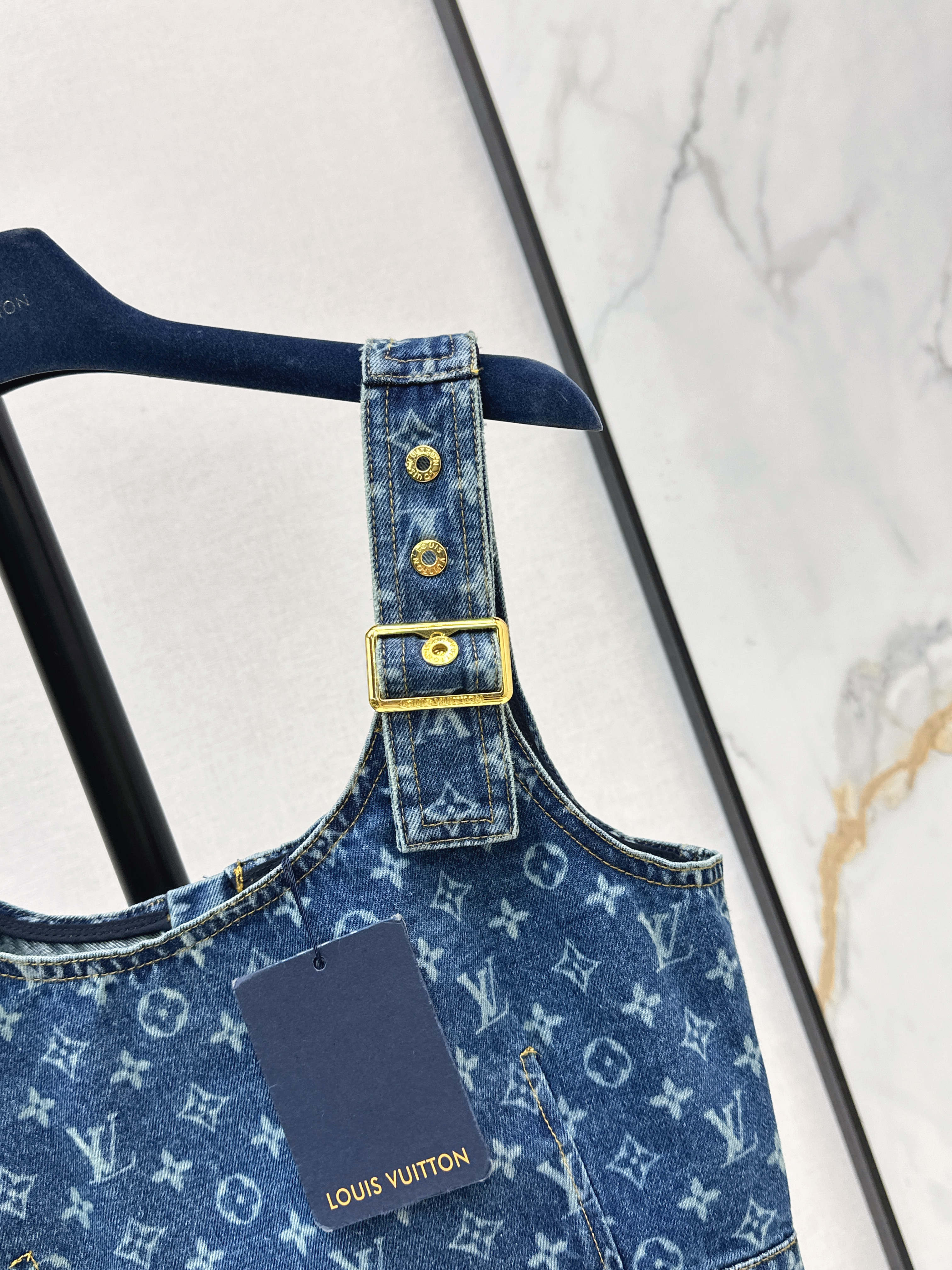 Loui 26ss denim tube top vest