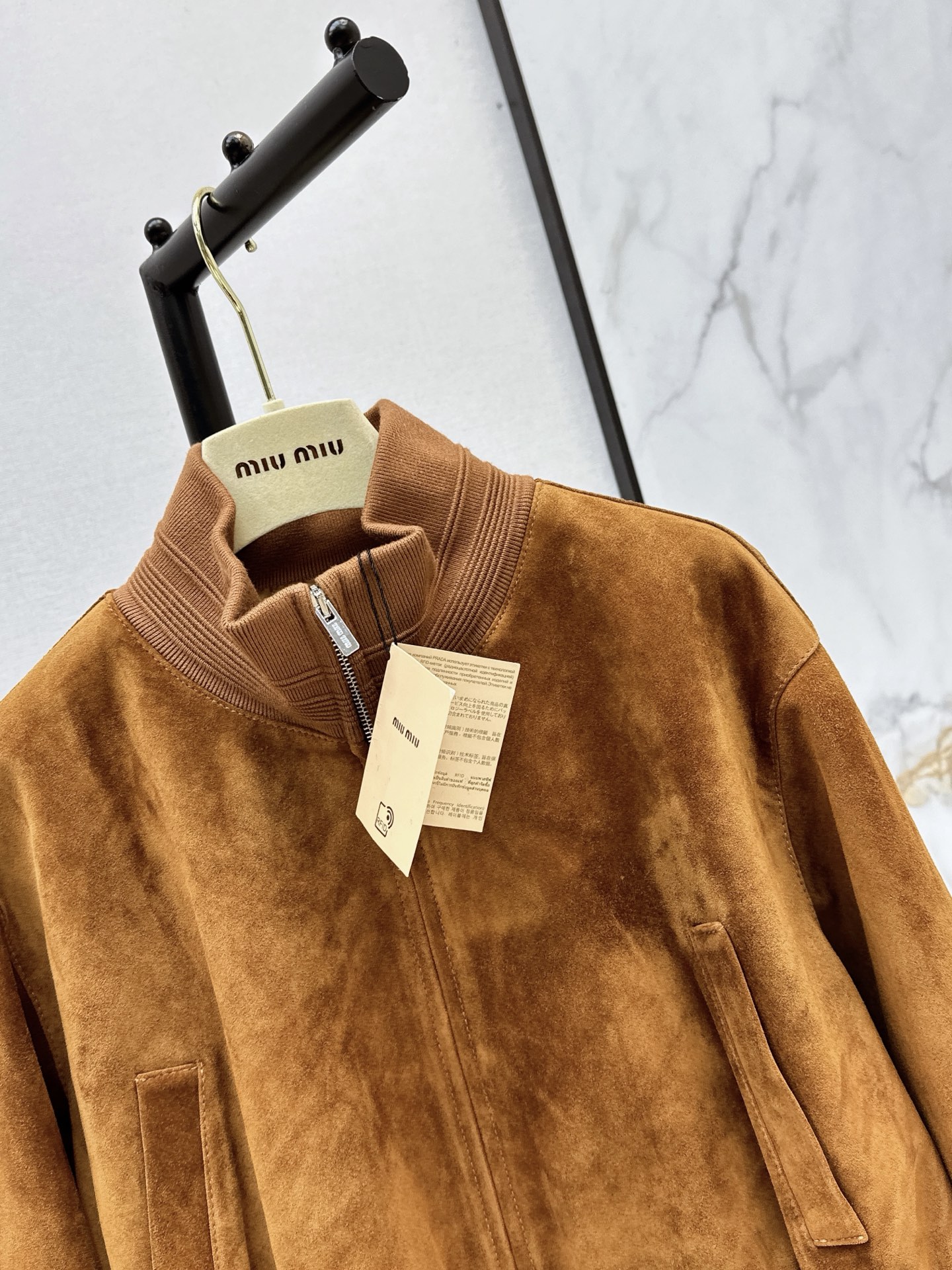 Miu 26ss suede cropped jacket