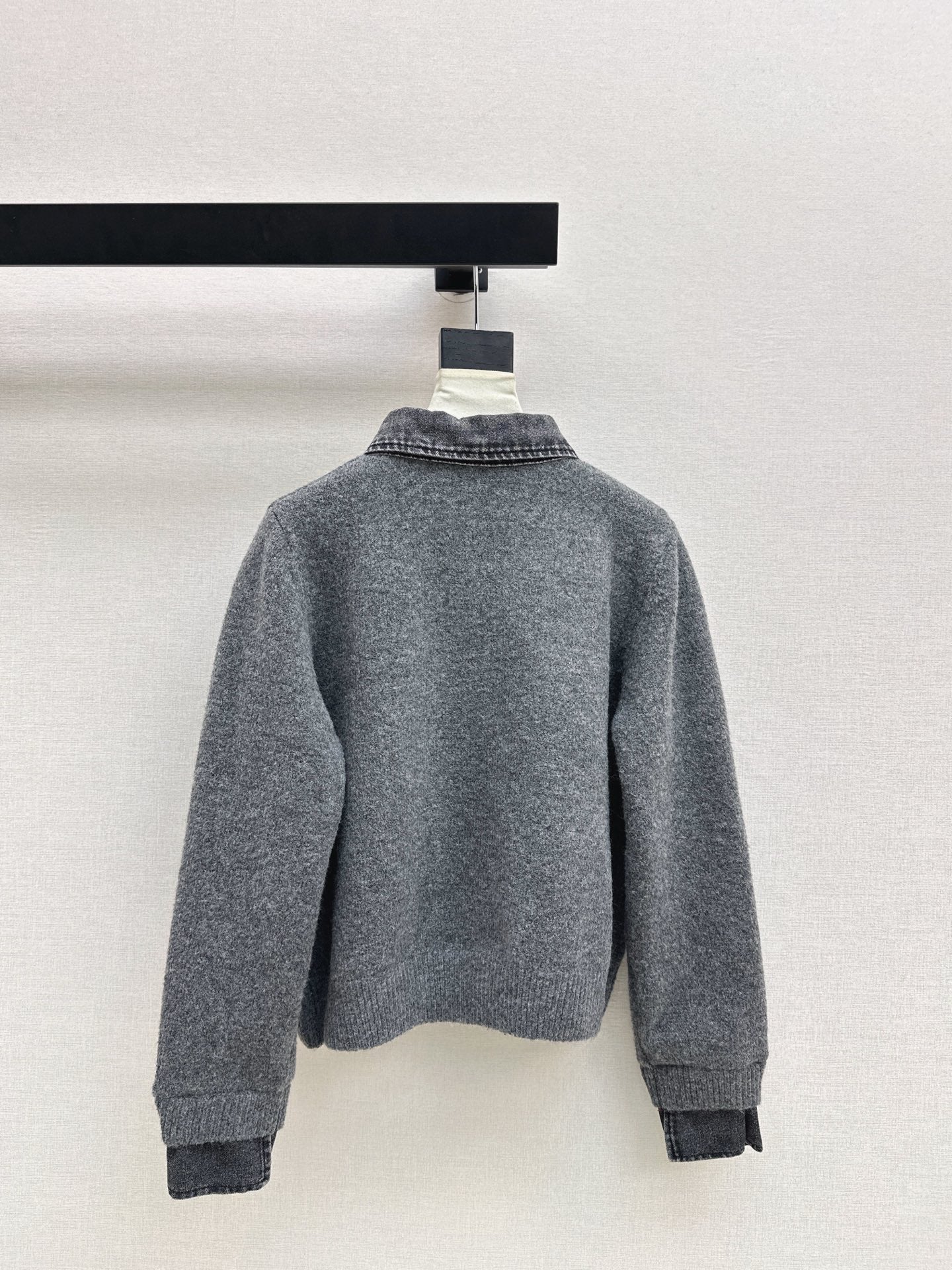 Fend 25fw contrast denim polo sweater