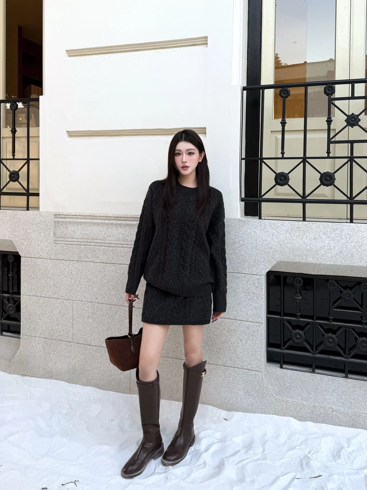 Max 26ss outfit sets sweater skirts