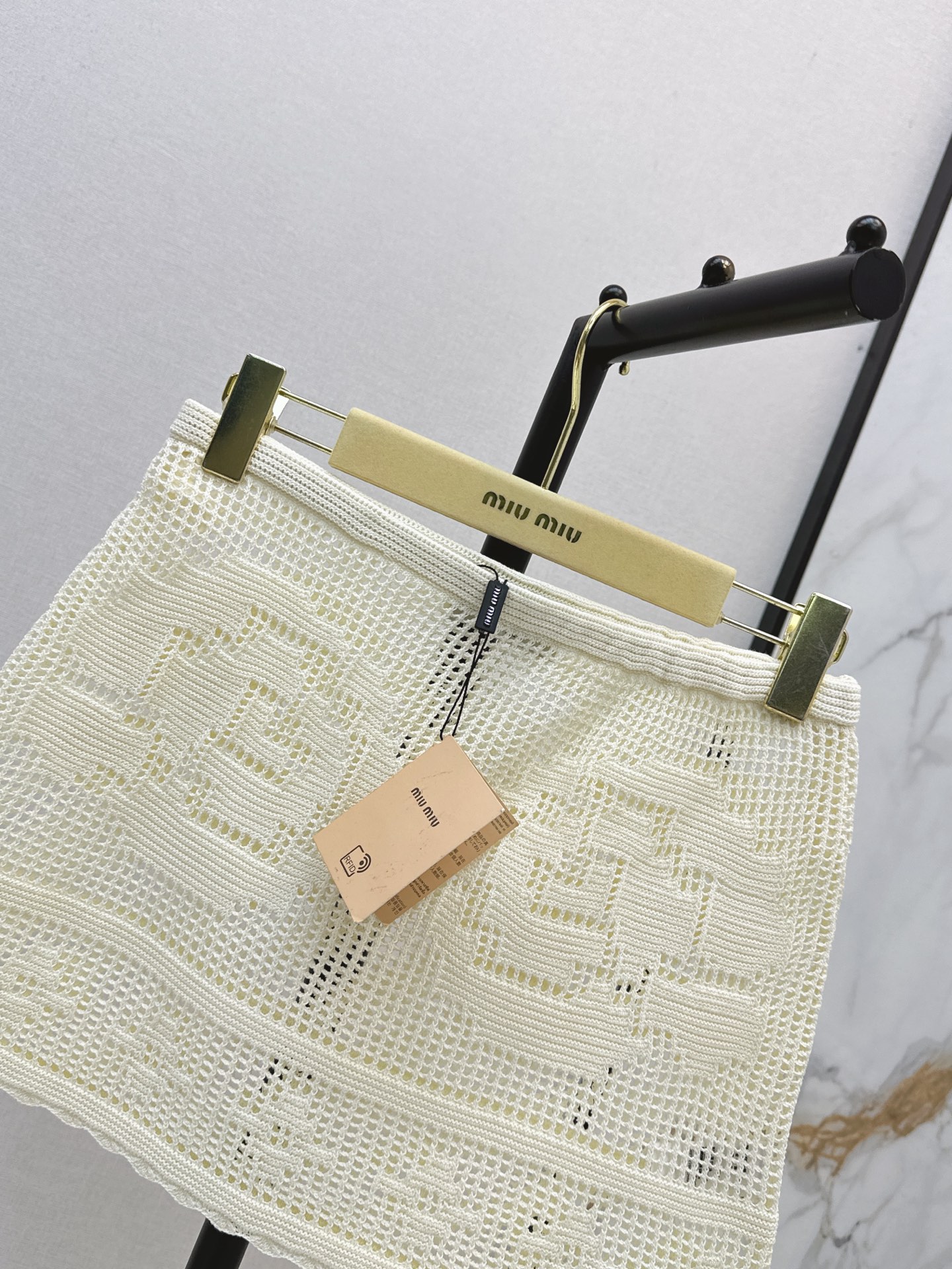 Miu 26ss hollow mini skirt