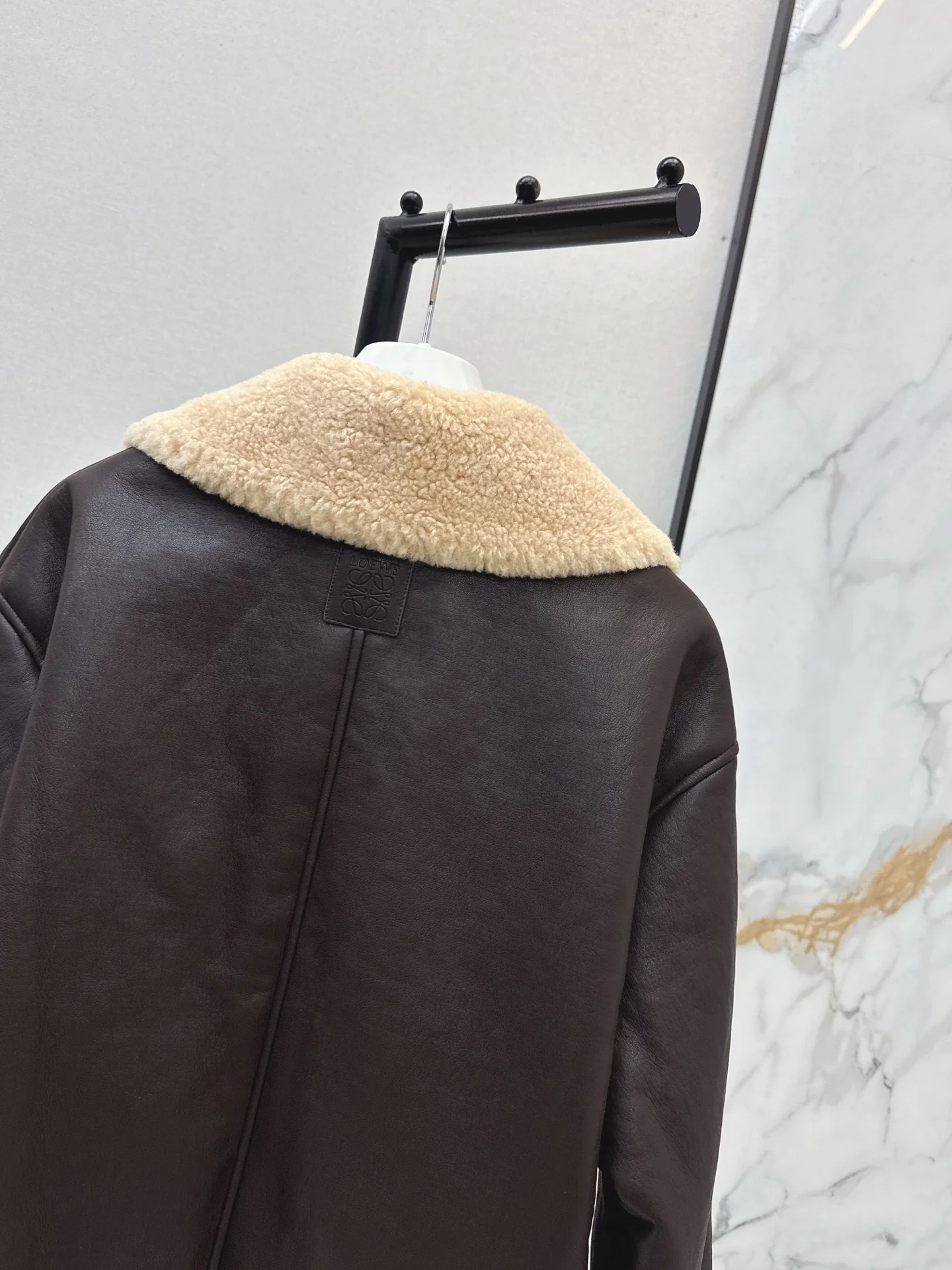 Loe 25fw lamb fleece biker