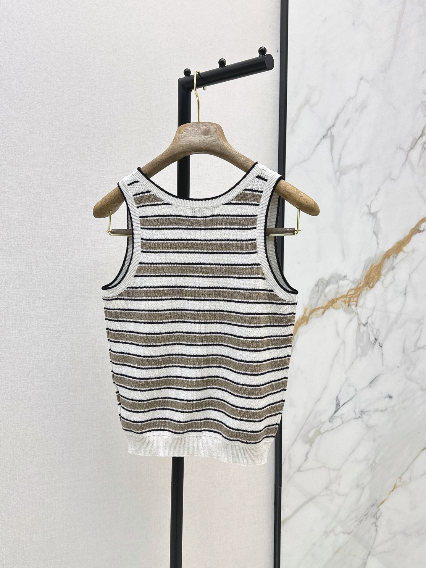 Brun 26ss stripe knit vest