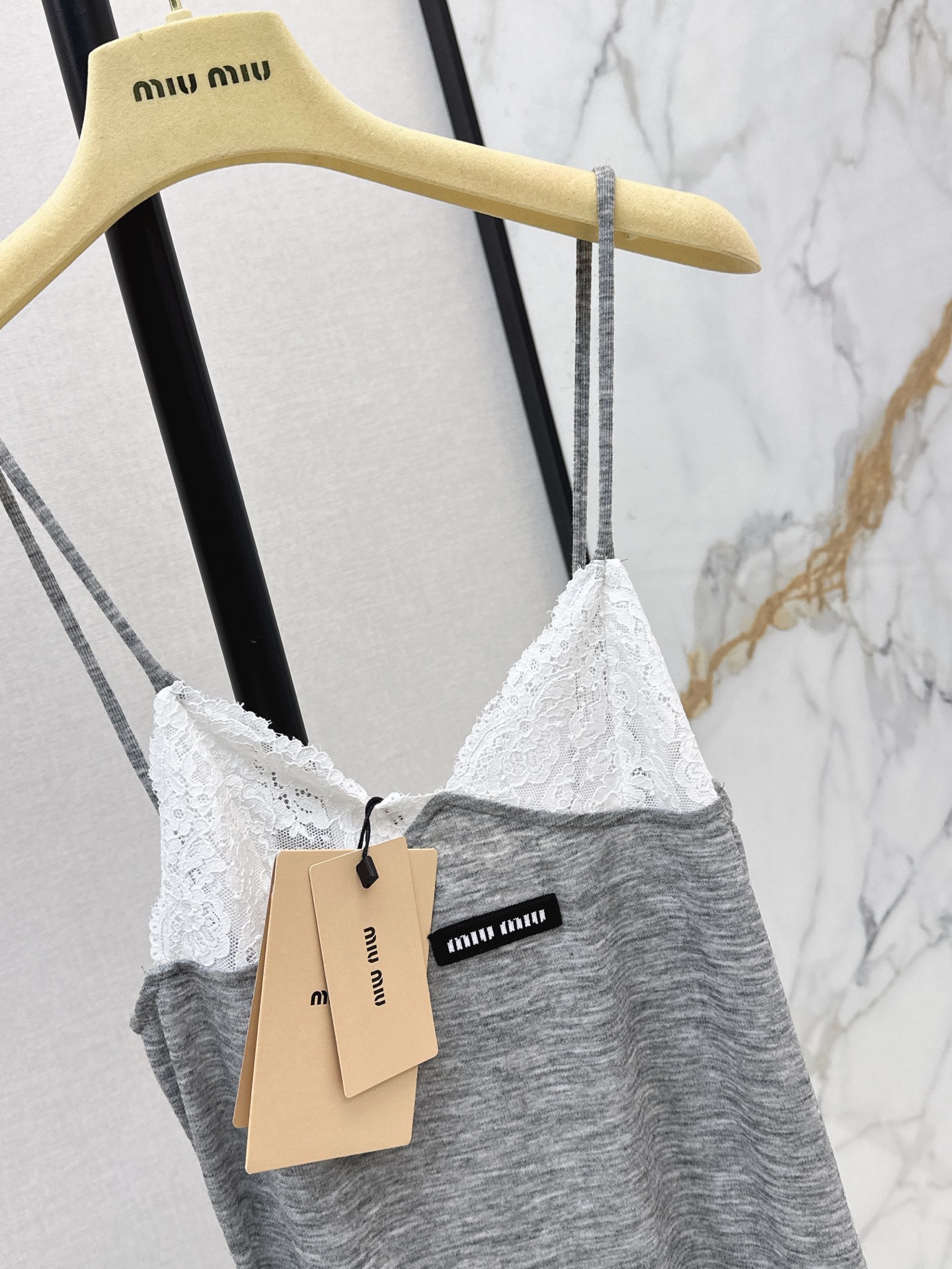 Miu 26ss lave knit slip dress