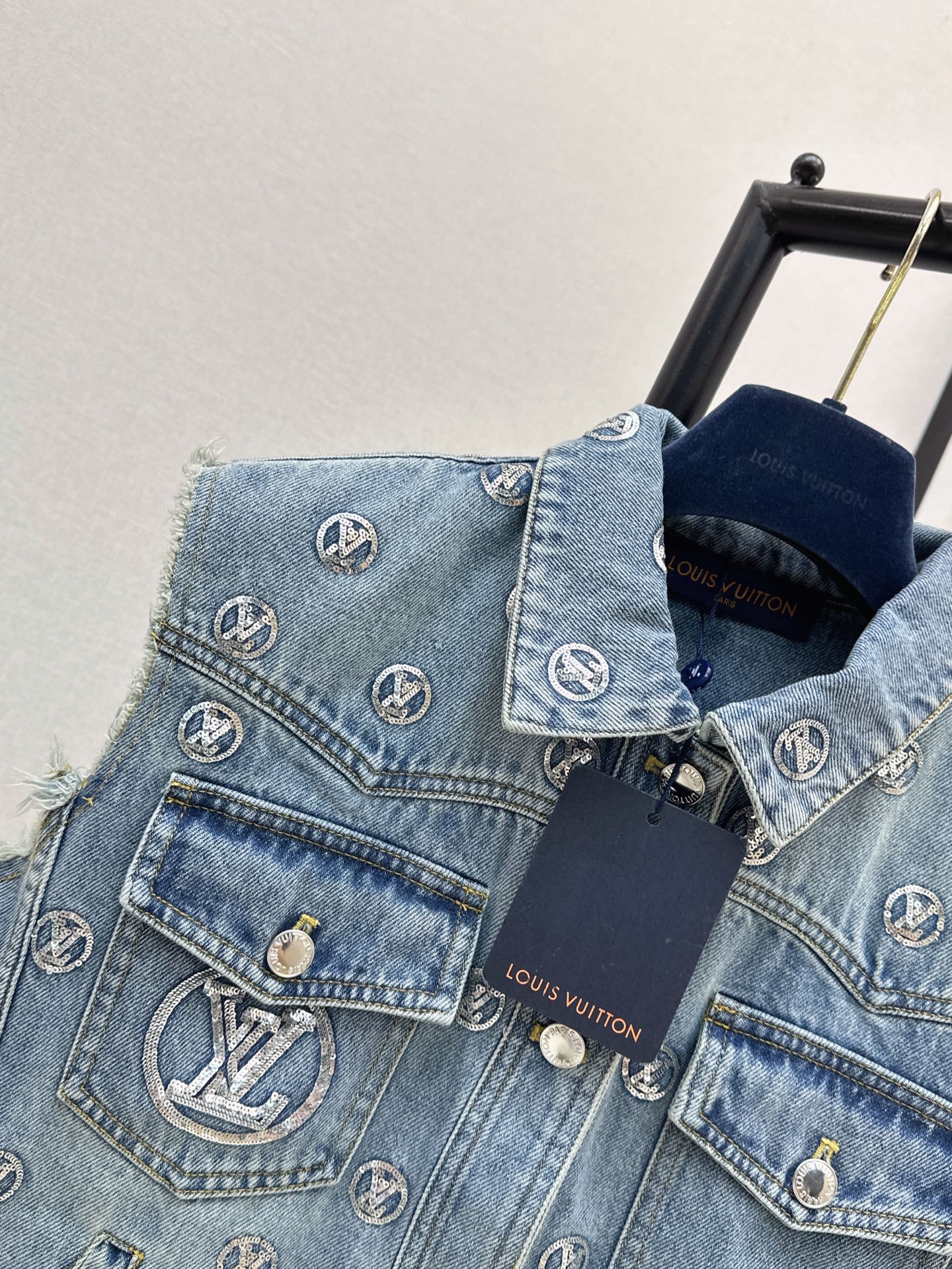 Loui 26ss sequin denim vest