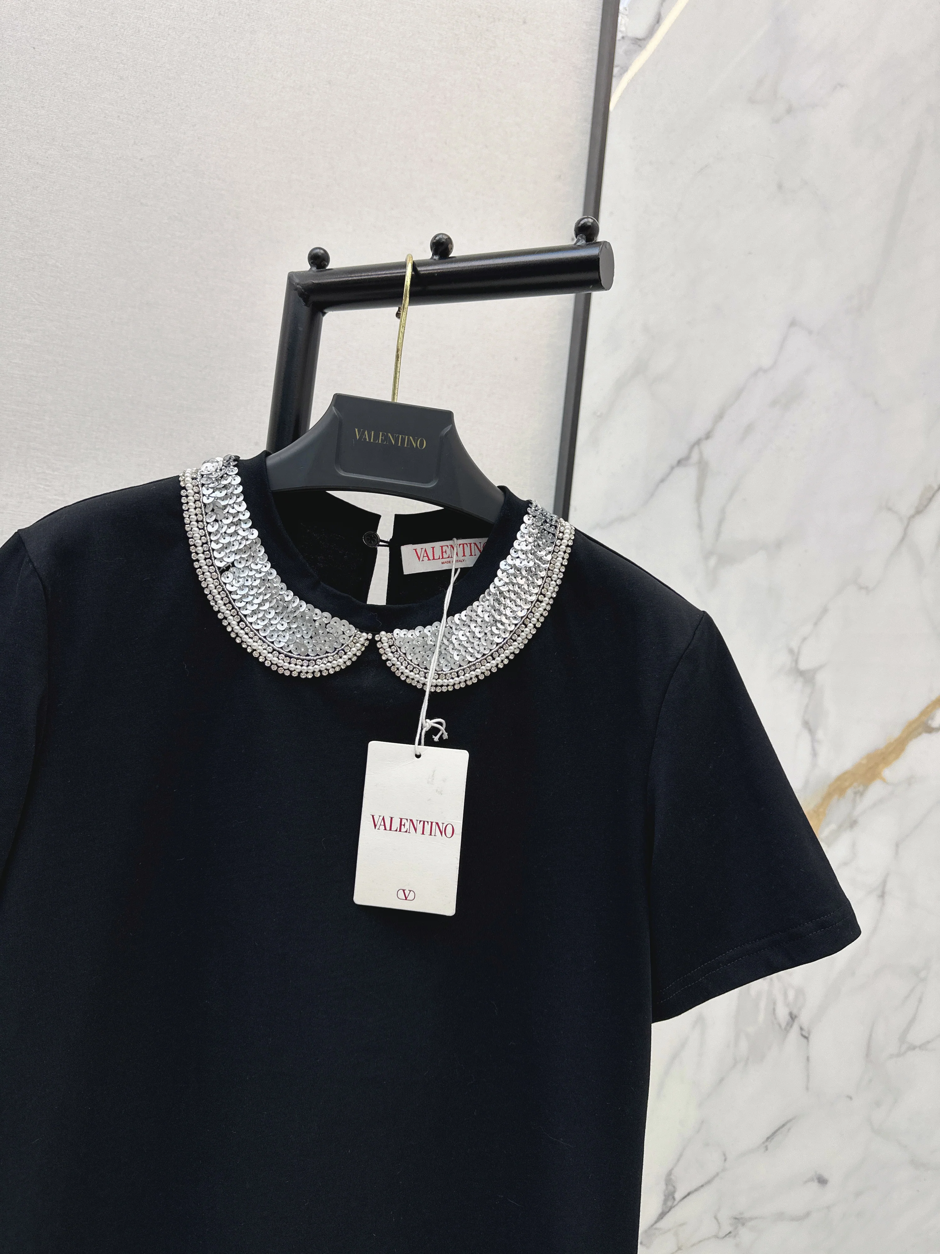 Valen 26ss embroidery sequins t-shirts