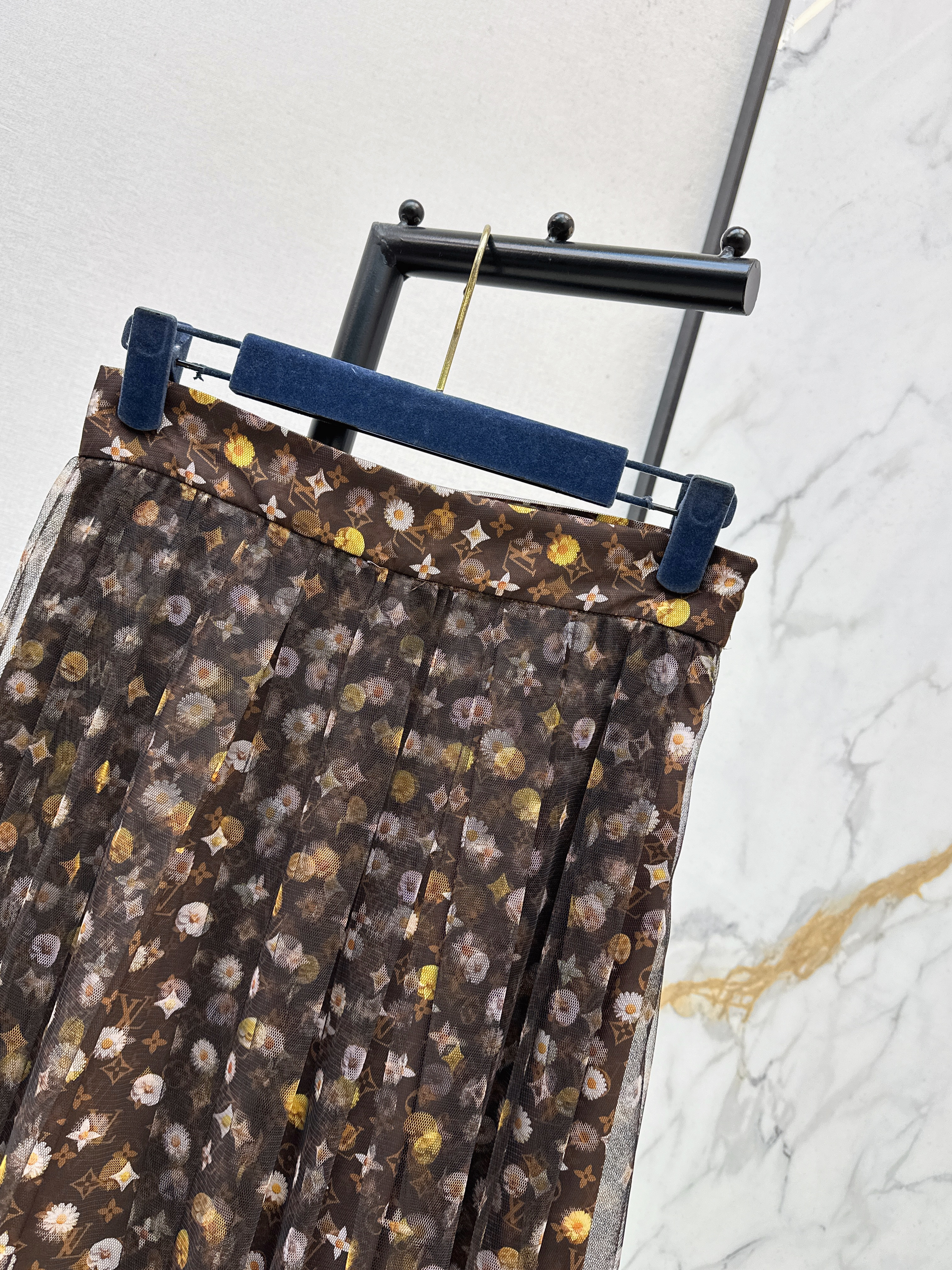 Loui 26ss print mesh skirt