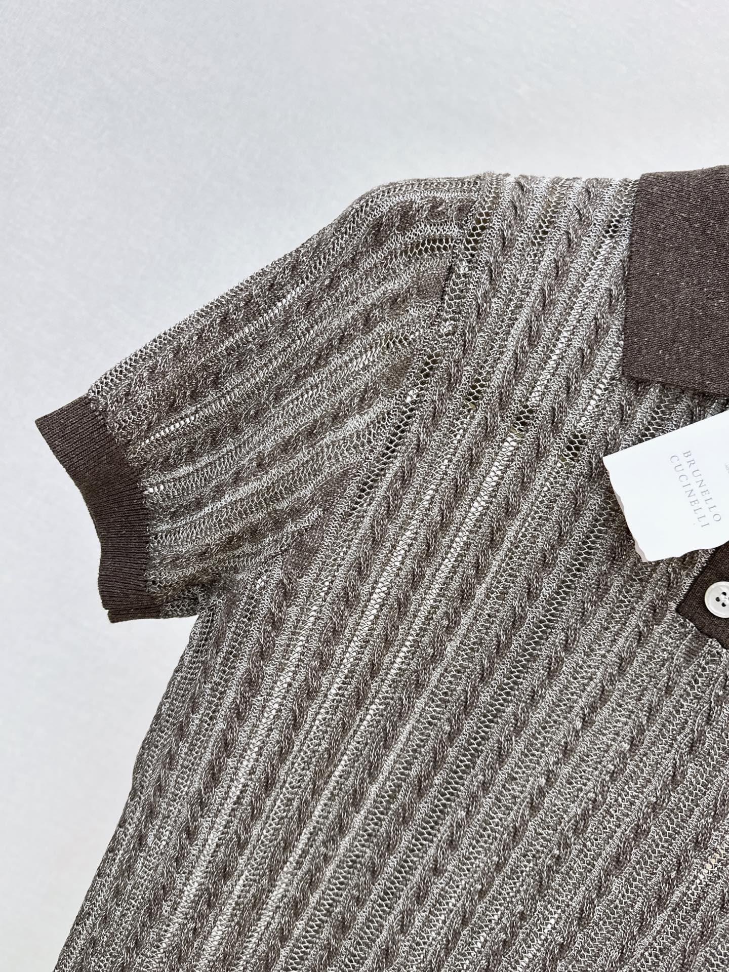 Brun 26ss hollow knit polo