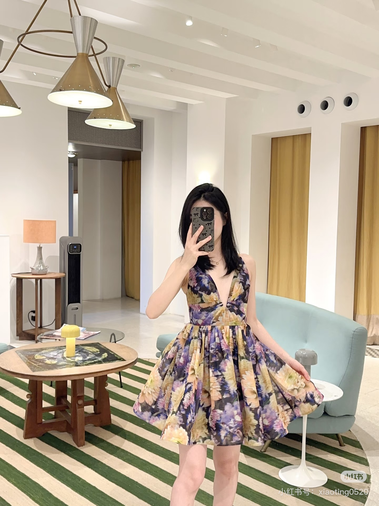 Zimm 26ss slip print dress