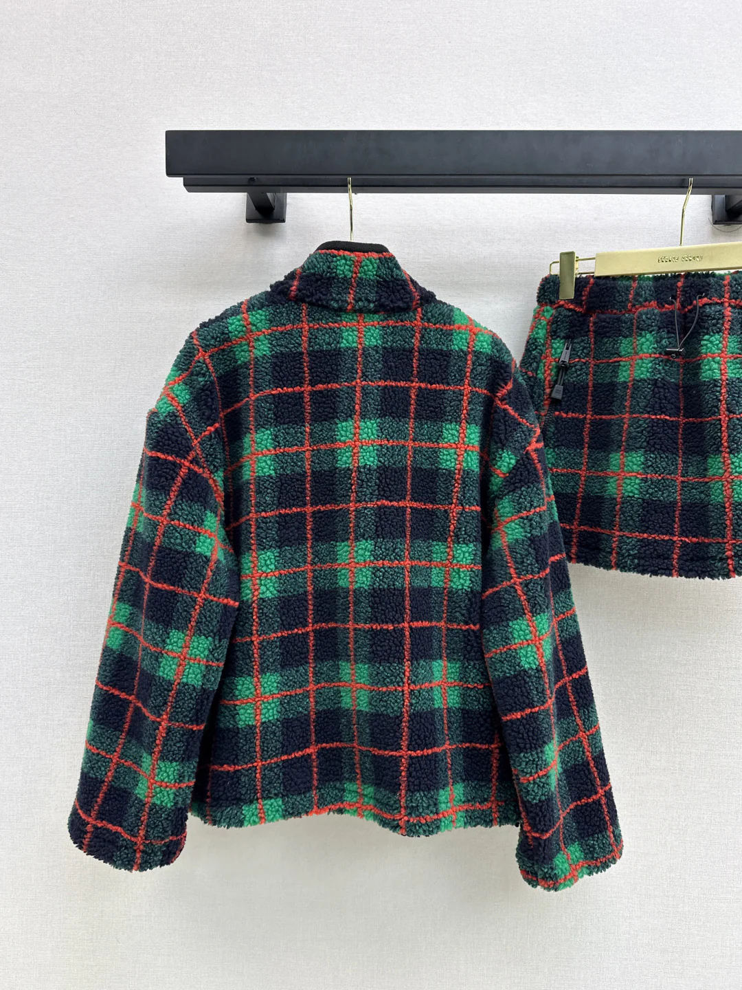 Miu 25fw fleece jacket skirt