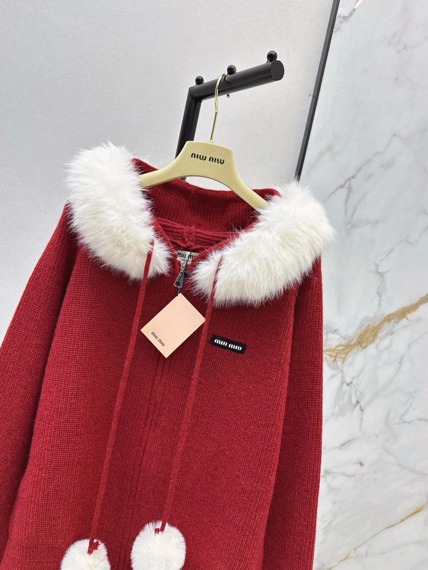 Miu 26ss hooded cardigan