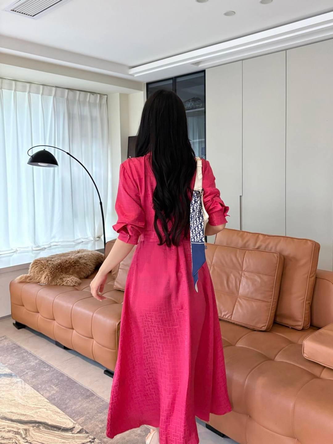 Her 26ss jacquard silk dress