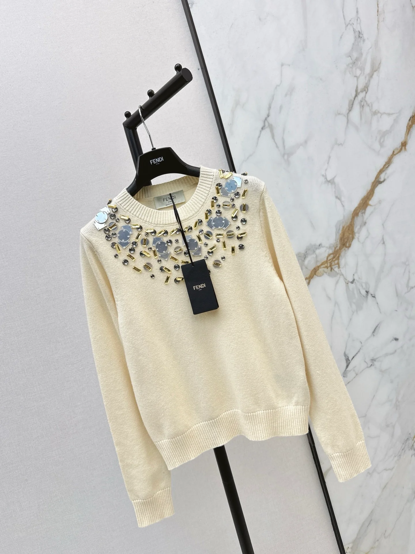 Fend 25fw beading sweater