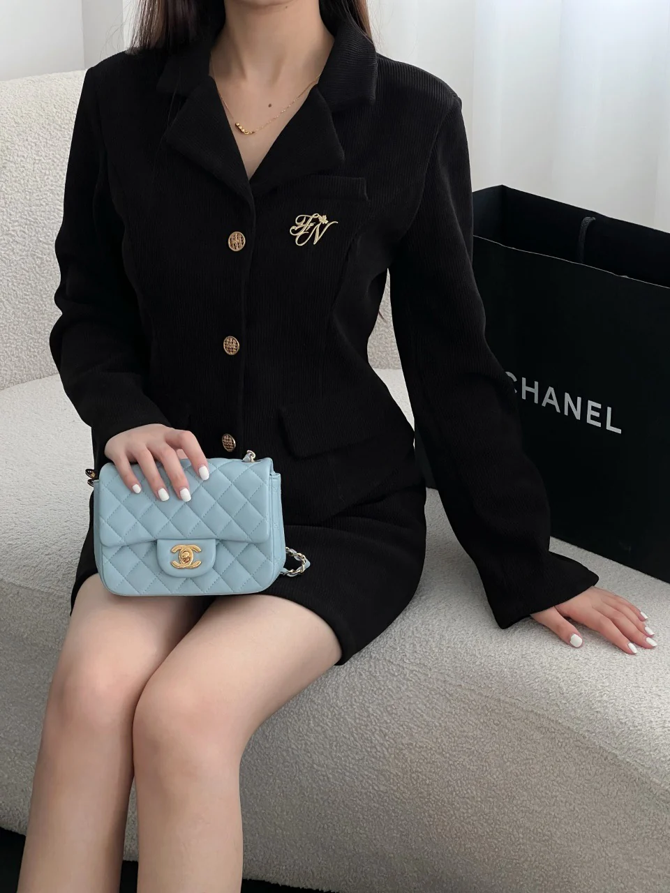 Chan cf17 chain shoulder bag