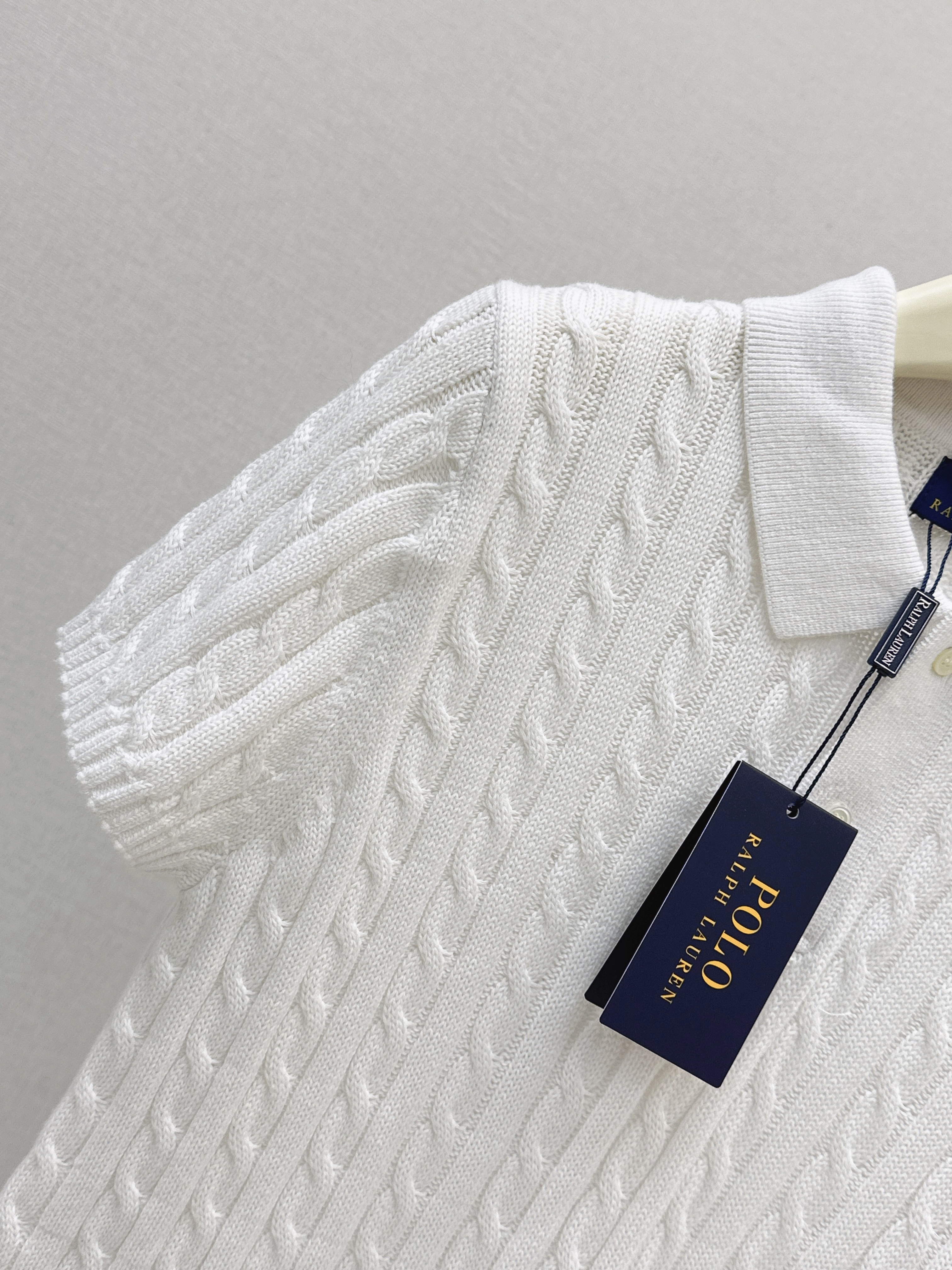 Ralp 26ss cable polo knit top