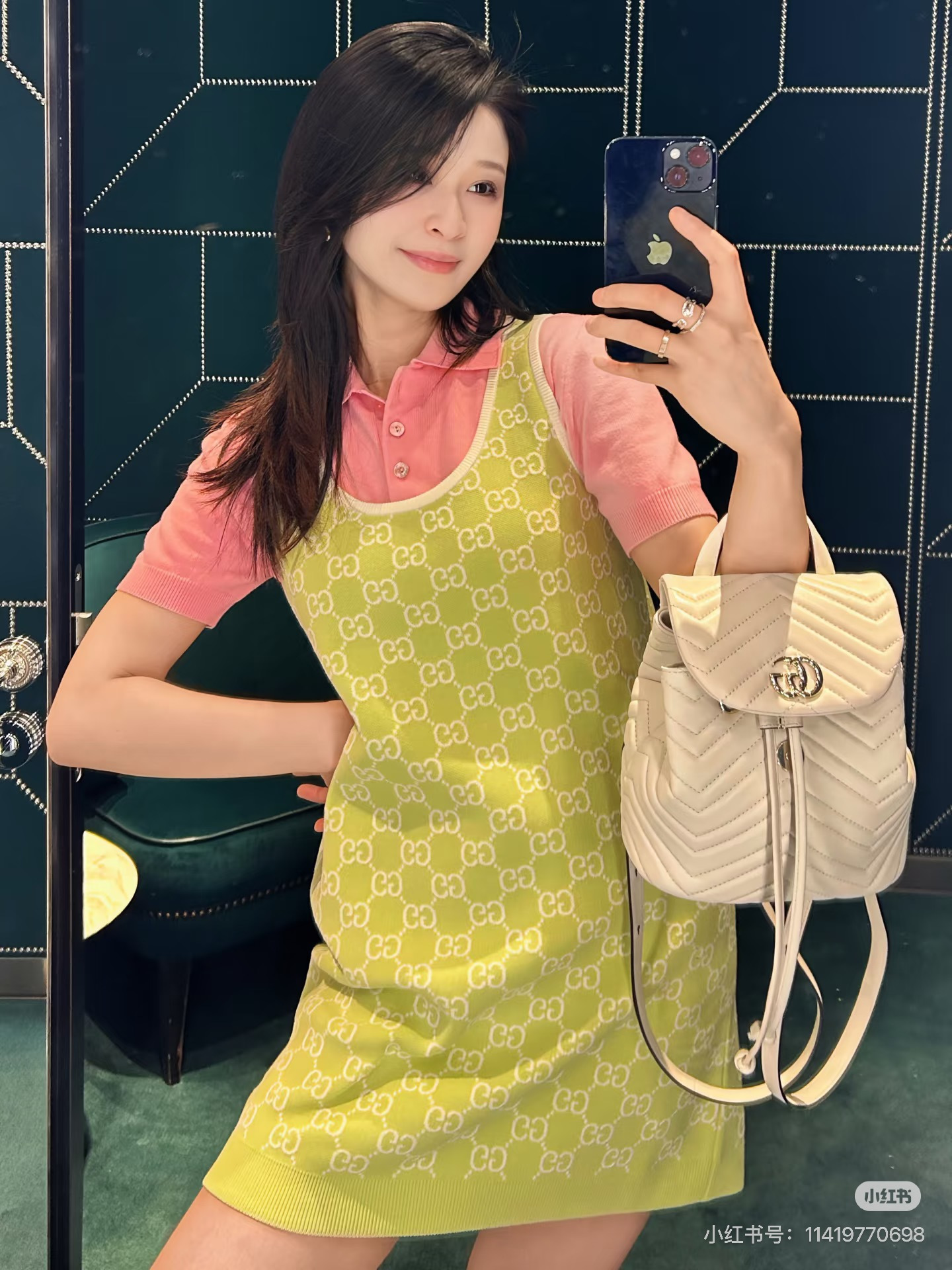 Guc 26ss jacquard sleeveless dress