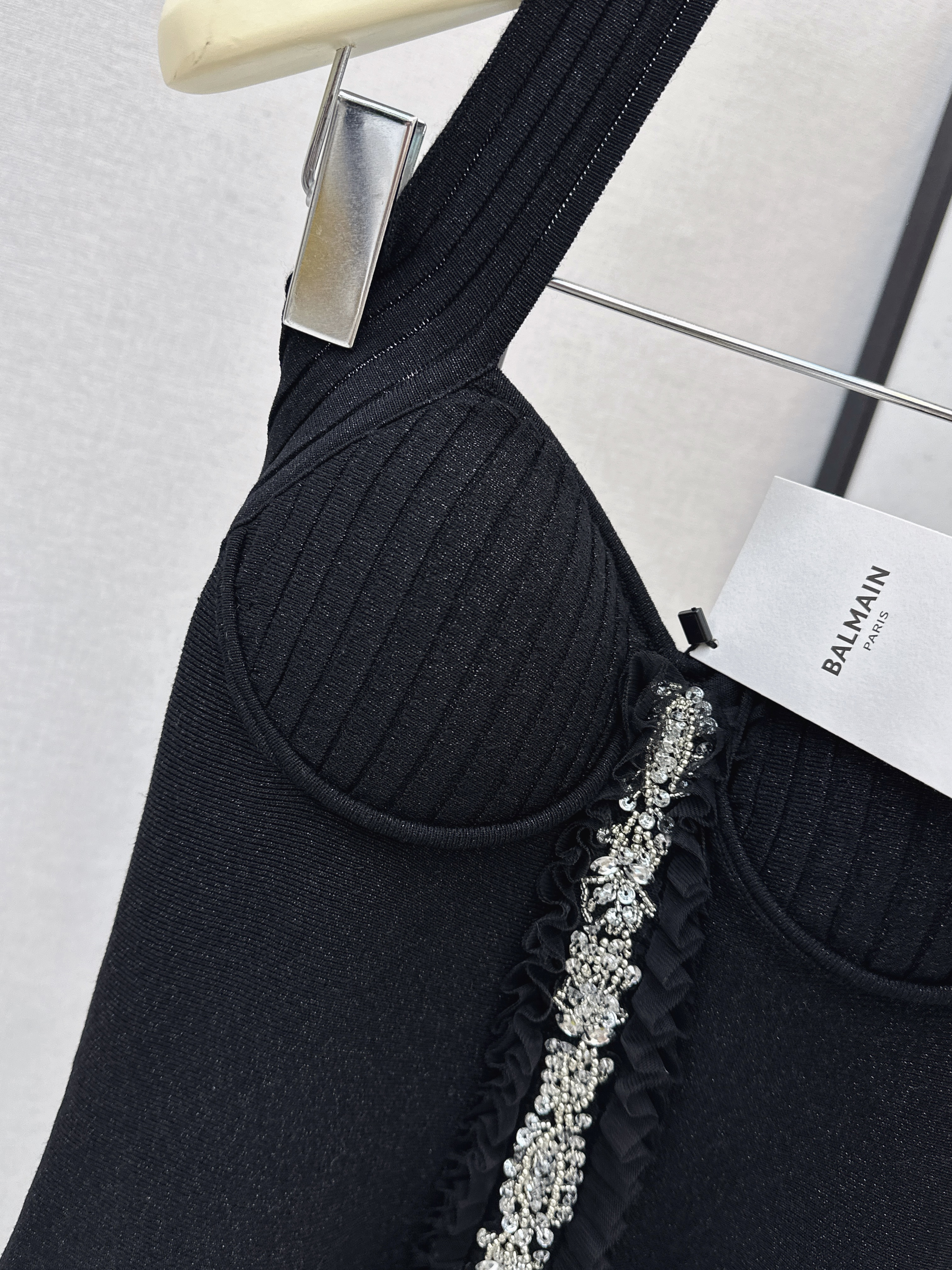 Bal 26ss halter knit beading dress