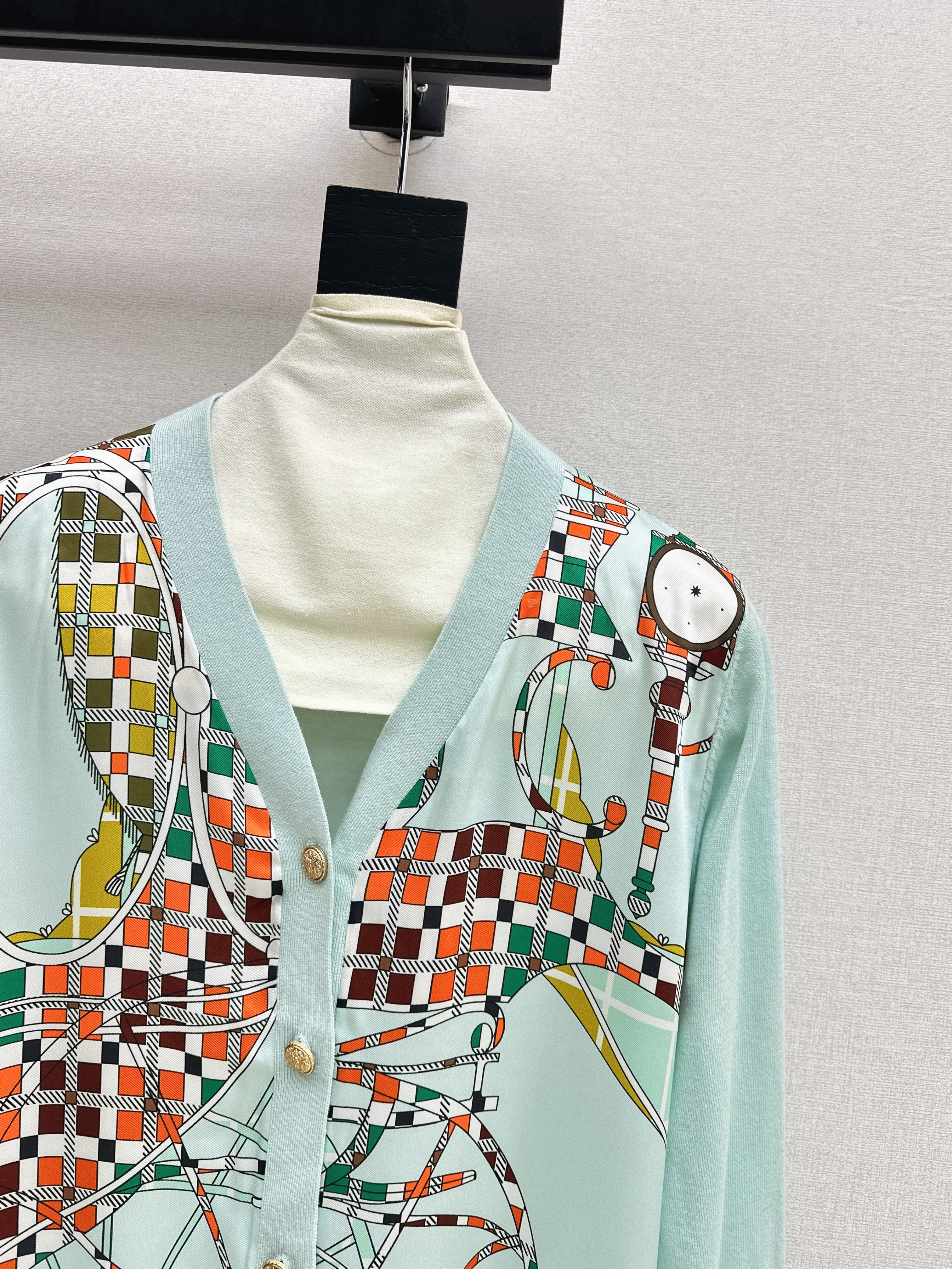 Herm 26ss print knit cardigan