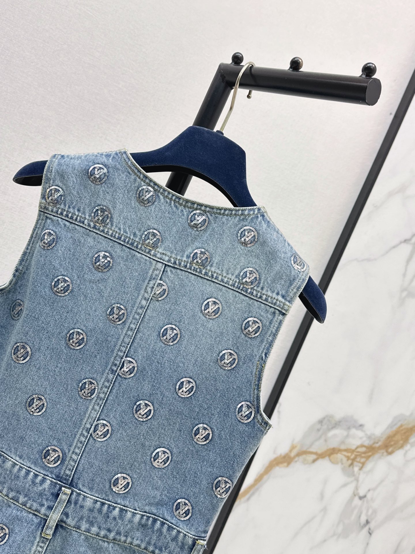 Loui 26ss sequin denim dress
